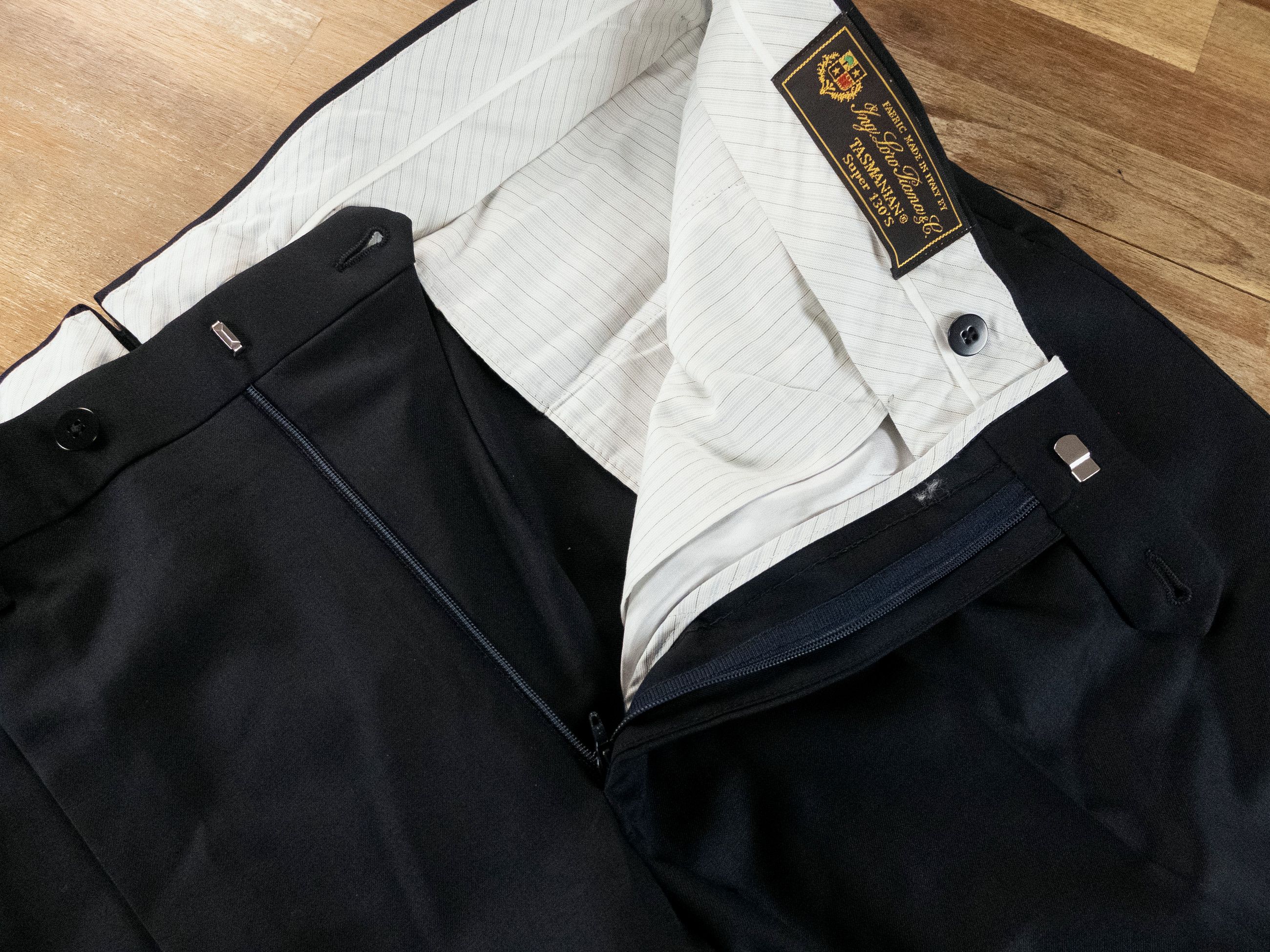 Caruso CARUSO navy blue wool dress pants trousers 42 / 58 Size US 42 / EU 58 - 3 Thumbnail