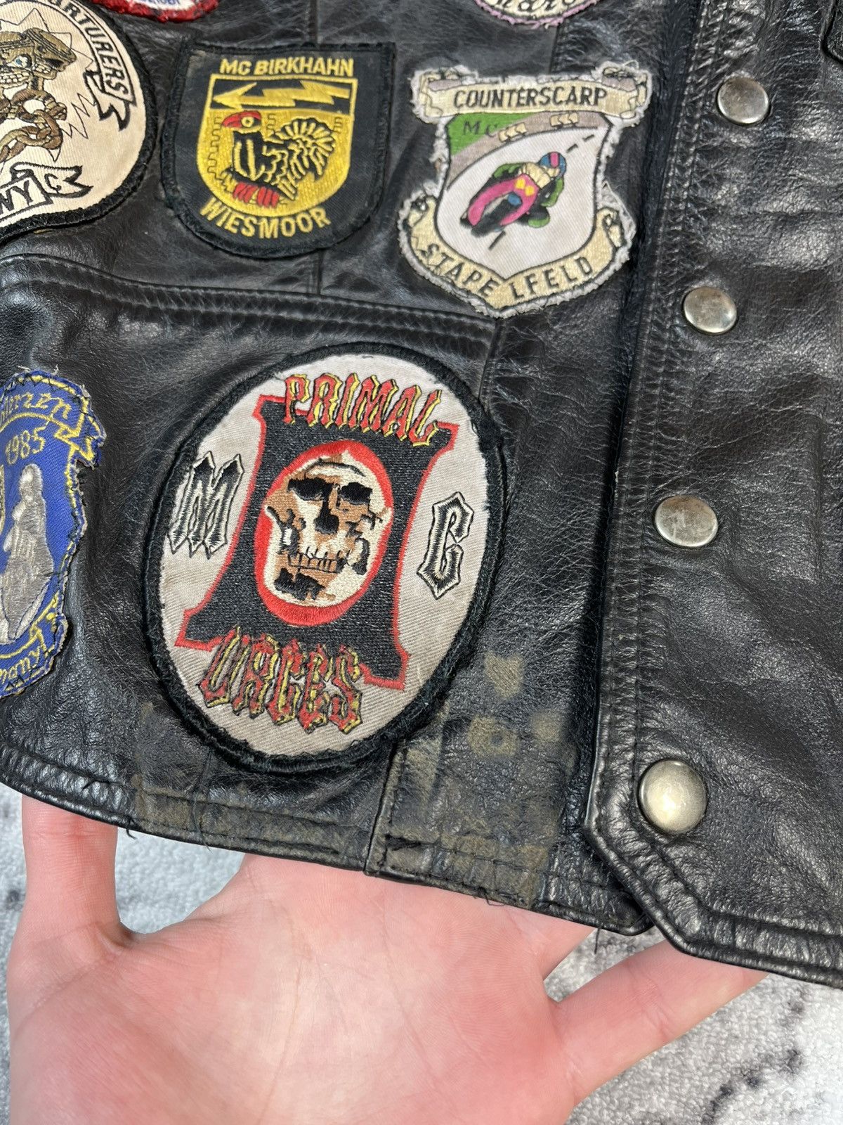 Vintage Vintage Biker Leather Vest – Sonic Devils MC Emsland Size US L / EU 52-54 / 3 - 7 Thumbnail