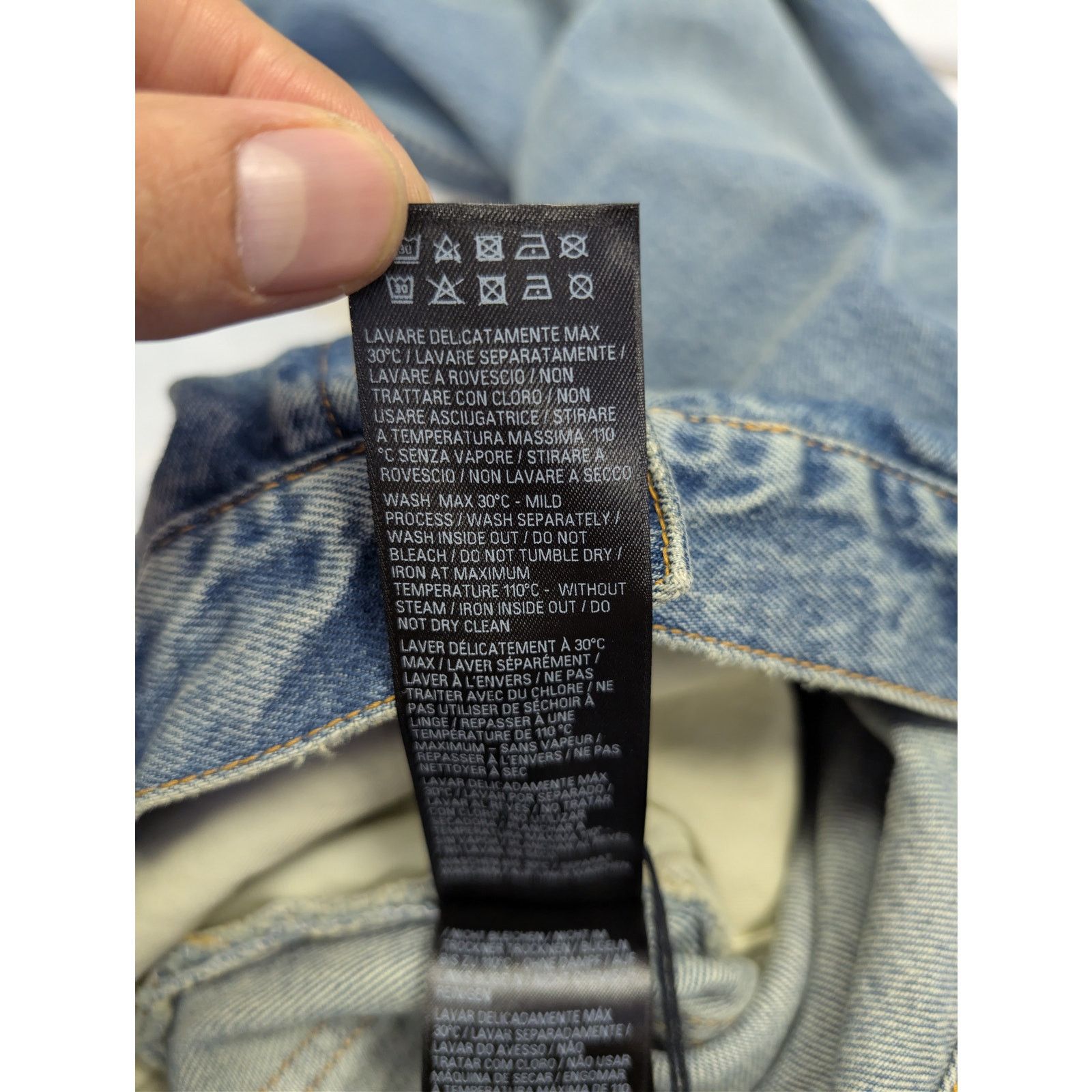 Balenciaga o1rshd1 Organic Blue Japanese Large Baggy Denim Jeans Blue Size US 32 / EU 48 - 19 Thumbnail