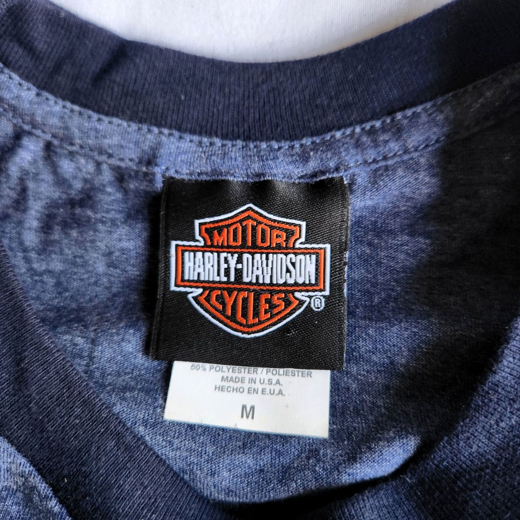 Harley Davidson VINTAGE Harley Davidson Motorcycles Y2K Women's Med Blue Ringer Graphic T-Shirt Size M / US 6-8 / IT 42-44 - 3 Thumbnail