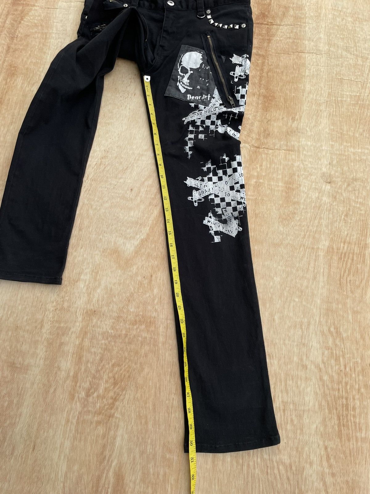 If Six Was Nine × Japanese Brand × Le Grande Bleu (L.G.B.) Deorat Japan Skull Punk Style Poem Pants Size US 31 - 12 Thumbnail