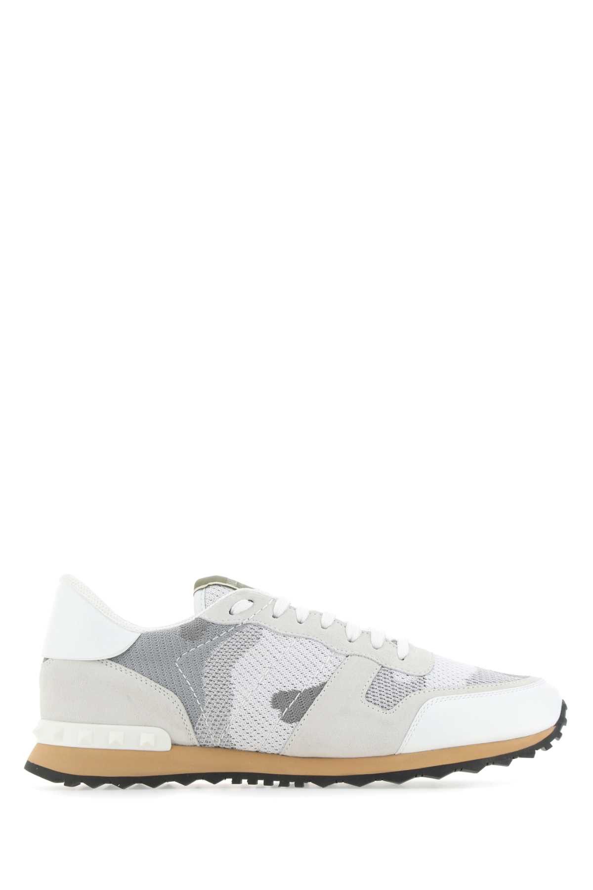 image of Valentino Garavani Multicolor Leather And Fabric Rockrunner Camouflage Sneakers, Men's (Size 6)