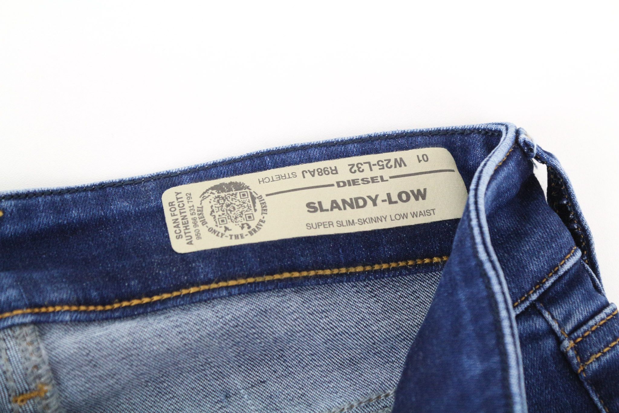 Diesel SLANDY-LOW R98AJ W25/L32 Blue Stretch Jeans 70629 Size 25" / US 0 / IT 36 - 6 Thumbnail