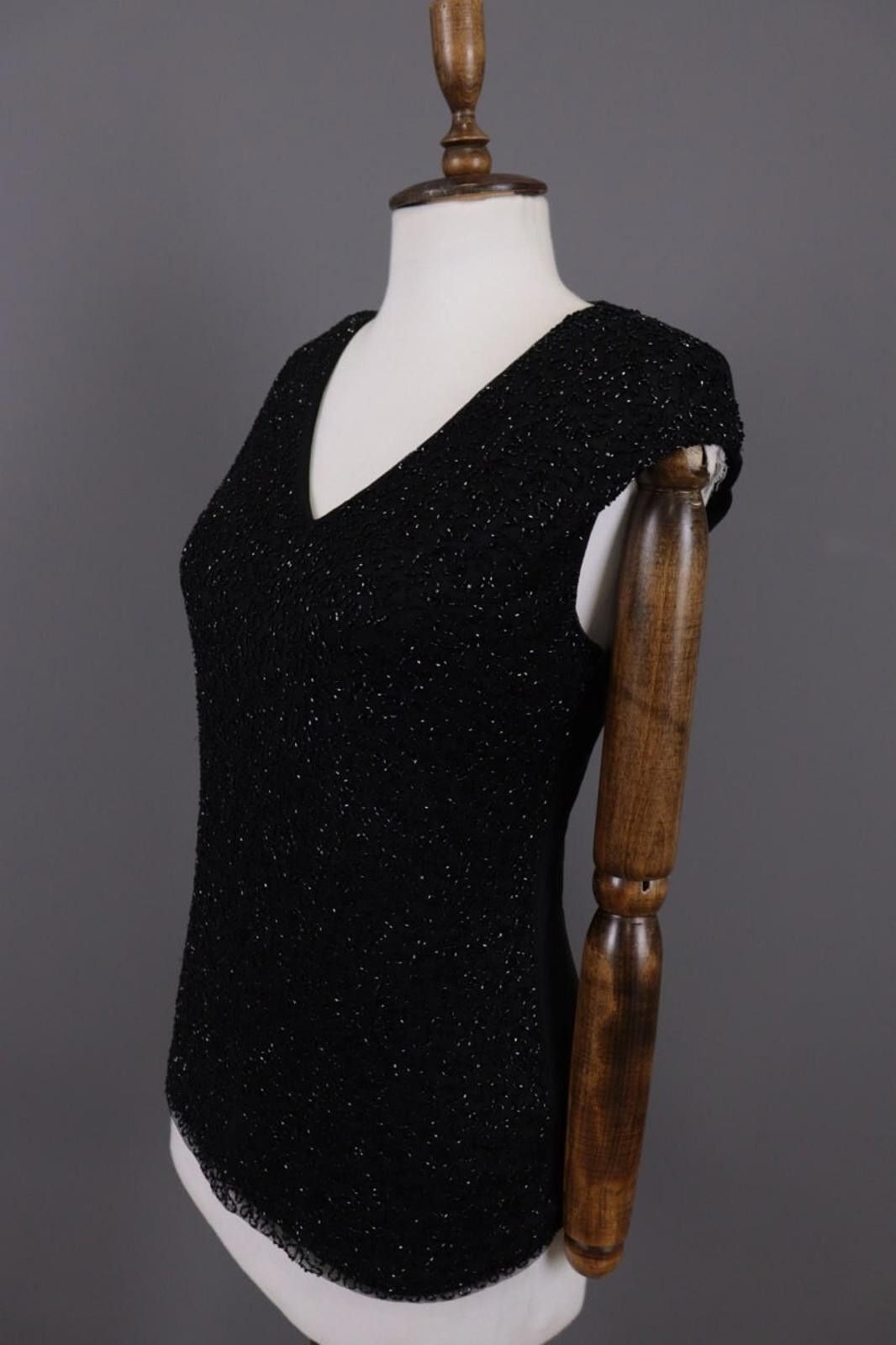 Lauren Ralph Lauren Lauren Ralph Lauren Black Top Summer V-Neck Sleeveless Shirt Size M / US 6-8 / IT 42-44 - 5 Thumbnail