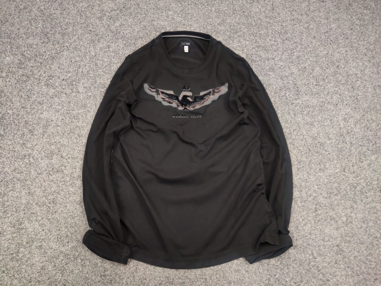 Armani Vintage armani jeans Big Logo Faded Long Sleeve Y2K Style Size US S / EU 44-46 / 1 - 2 Thumbnail