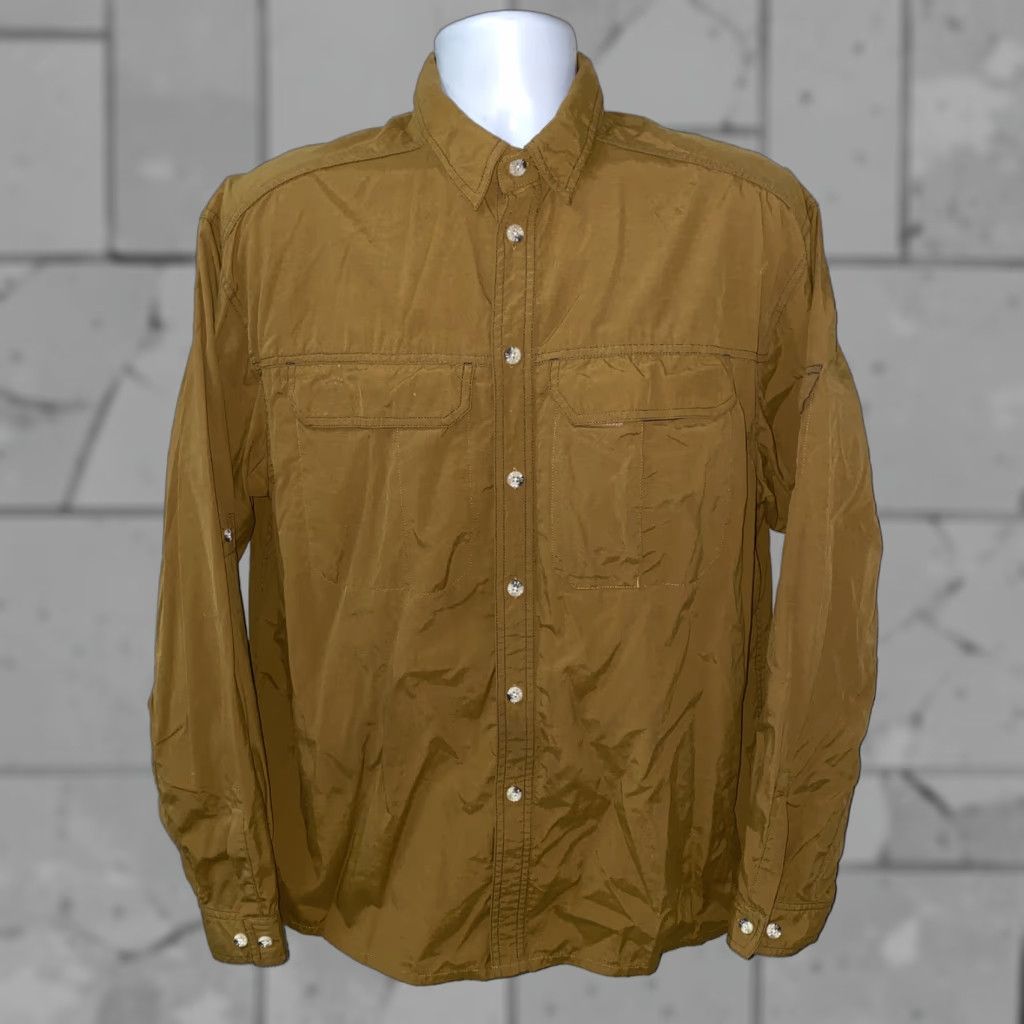 Vintage REI Shirt Mens Brown Nylon Long Sleeve Button-Front Size Large Collared Button-Up Regular Mens Size US L / EU 52-54 / 3 - 1 Thumbnail