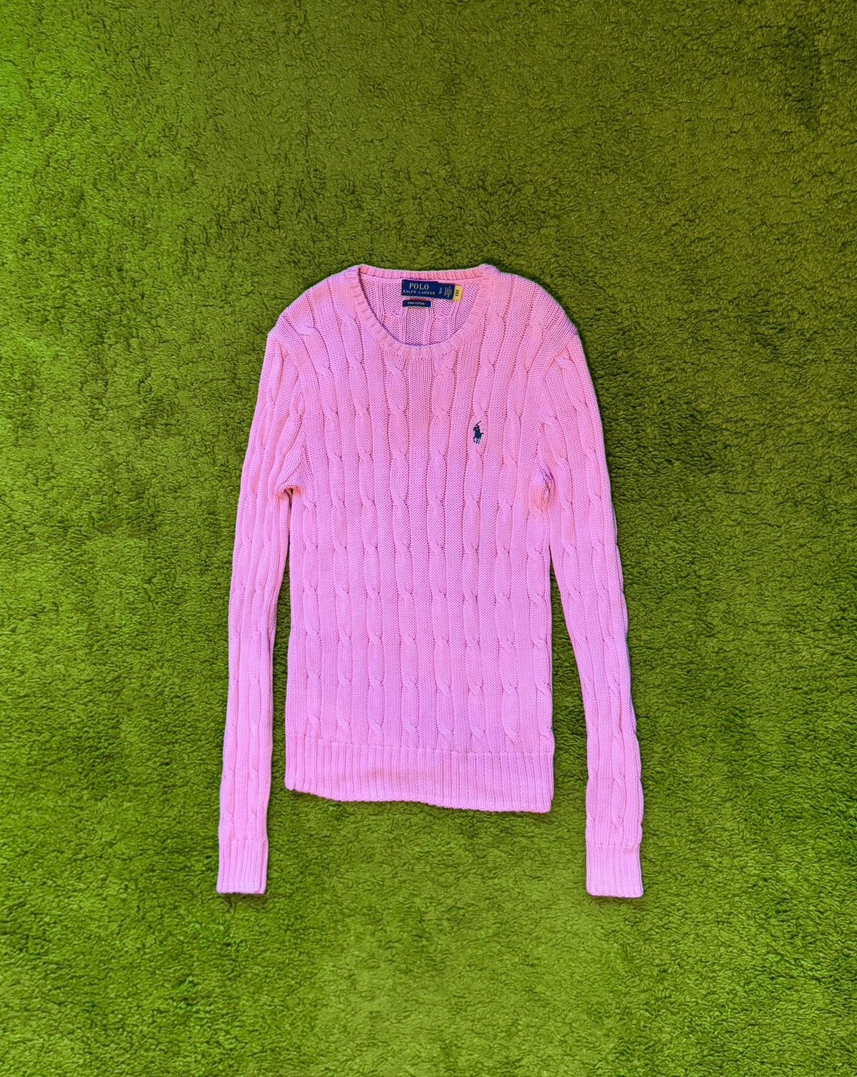Designer × Polo Ralph Lauren × Ralph Lauren Polo Ralph Lauren cable knit pink sweater Size S / US 4 / IT 40 - 1 Thumbnail
