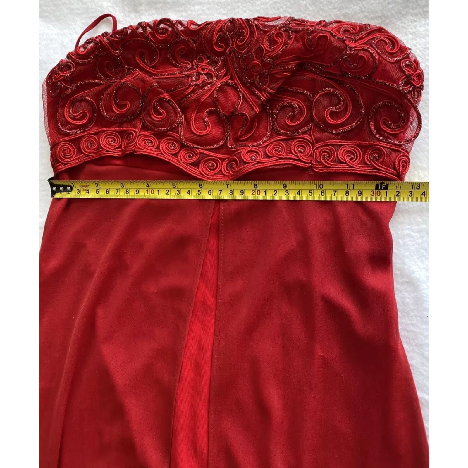 Vintage Kitty Dress Red Long Sleeve Formal Holiday Spaghetti Strap Size S Women Size S / US 4 / IT 40 - 5 Thumbnail