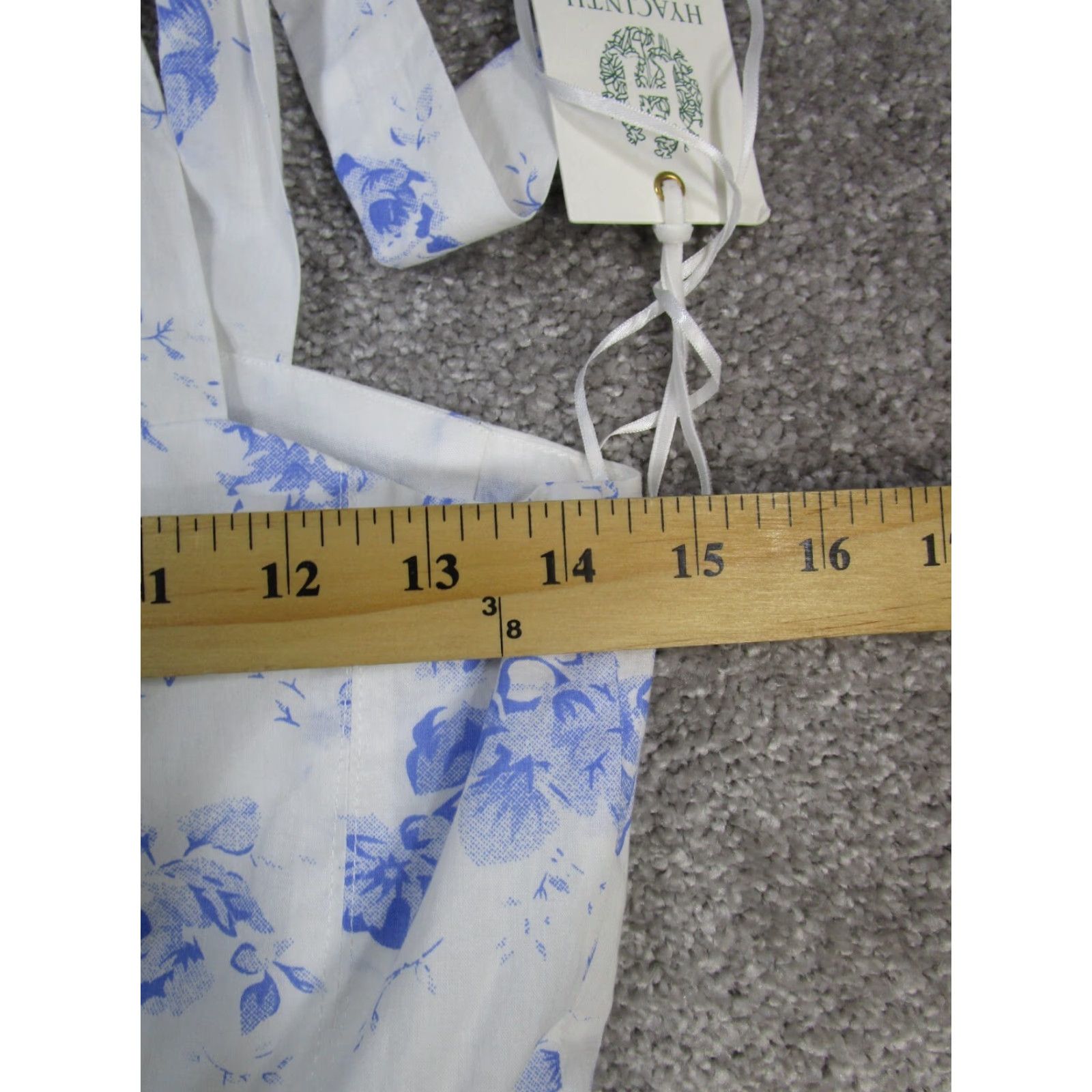Vintage Hyacinth House Dress Womens Xxs White Blie Floral Cotton Blouson Size XXS / US 00 / IT 34 - 7 Thumbnail