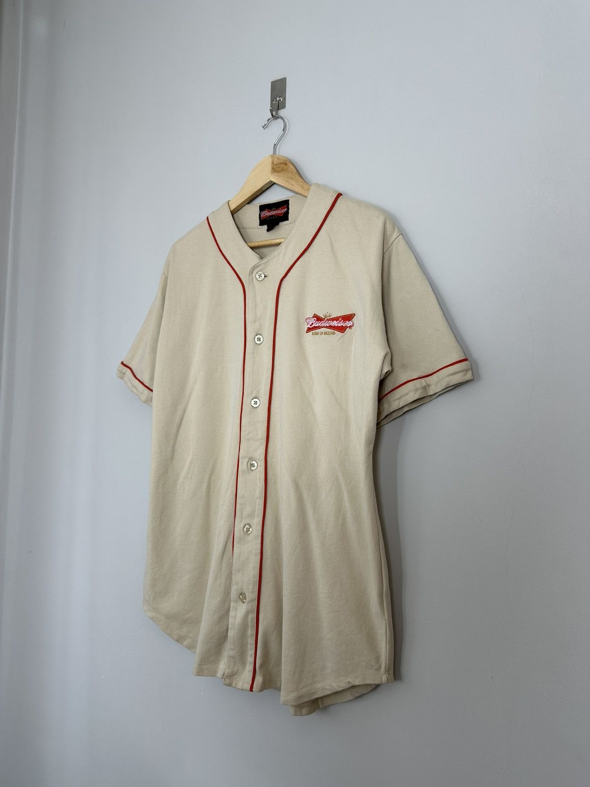 Budweiser Budweiser 90s Baseball Jersey 76 Beige Vintage M Size US M / EU 48-50 / 2 - 2 Thumbnail