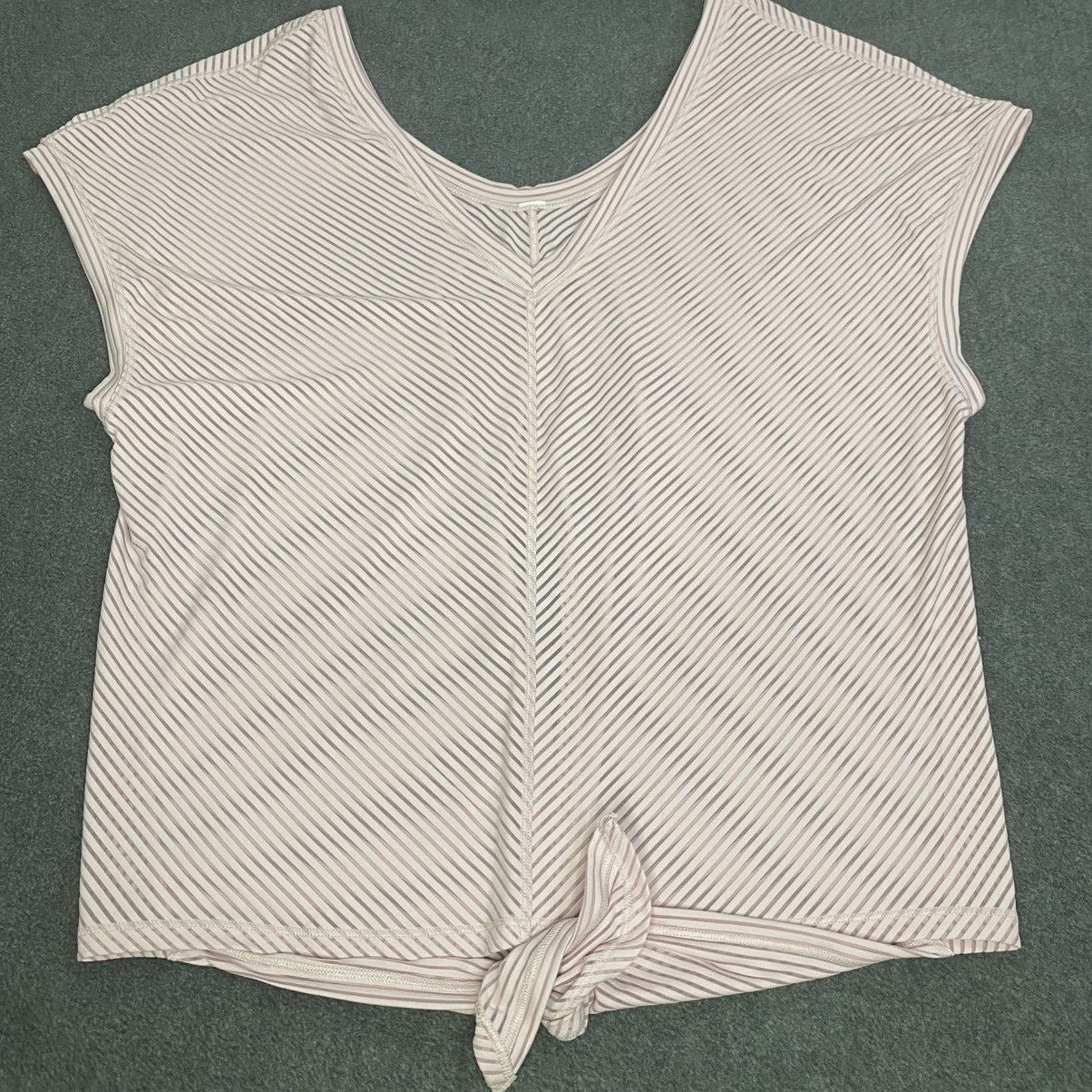 Lululemon Lululemon Tie-Back Top Womens Pink V-Neck Activewear Size S / US 4 / IT 40 - 4 Thumbnail