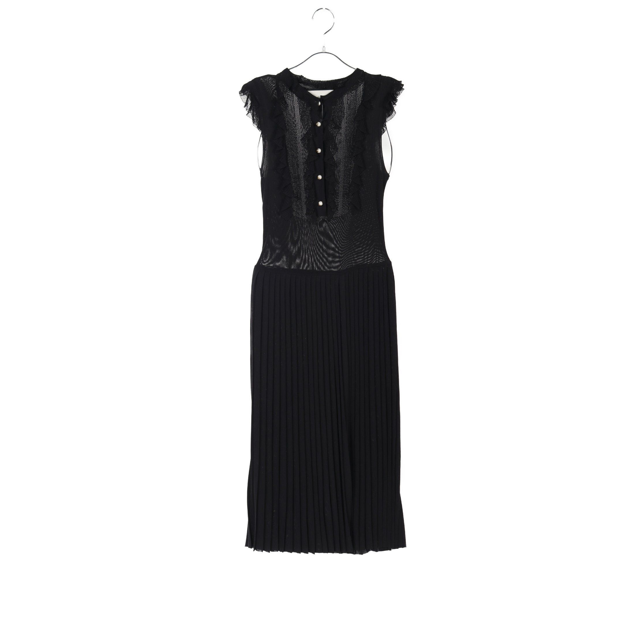 Gucci Gucci Pleats One Piece Frill Rayon Dark Navy Interlocking G Pearl Button Size ONE SIZE - 1 Thumbnail