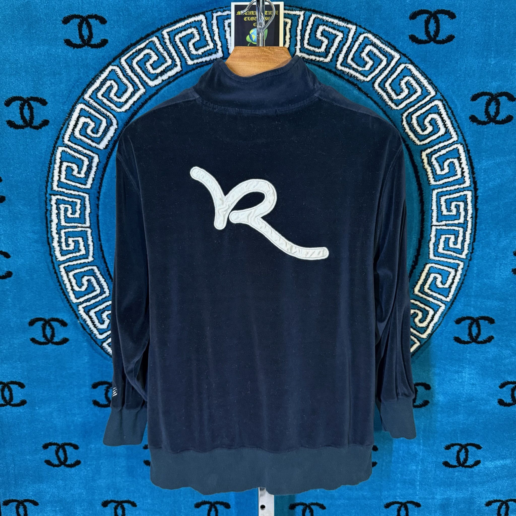VELOUR SUEDE ICONIC ROCAWEAR ZIP UP SWEATER