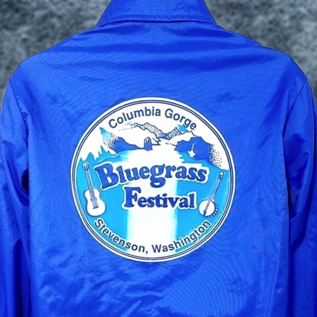 Vintage VINTAGE Columbia Gorge Bluegrass Festival Mens Jacket S 80s Made In USA Nylon Windbreaker Blue Size US S / EU 44-46 / 1 - 1 Thumbnail