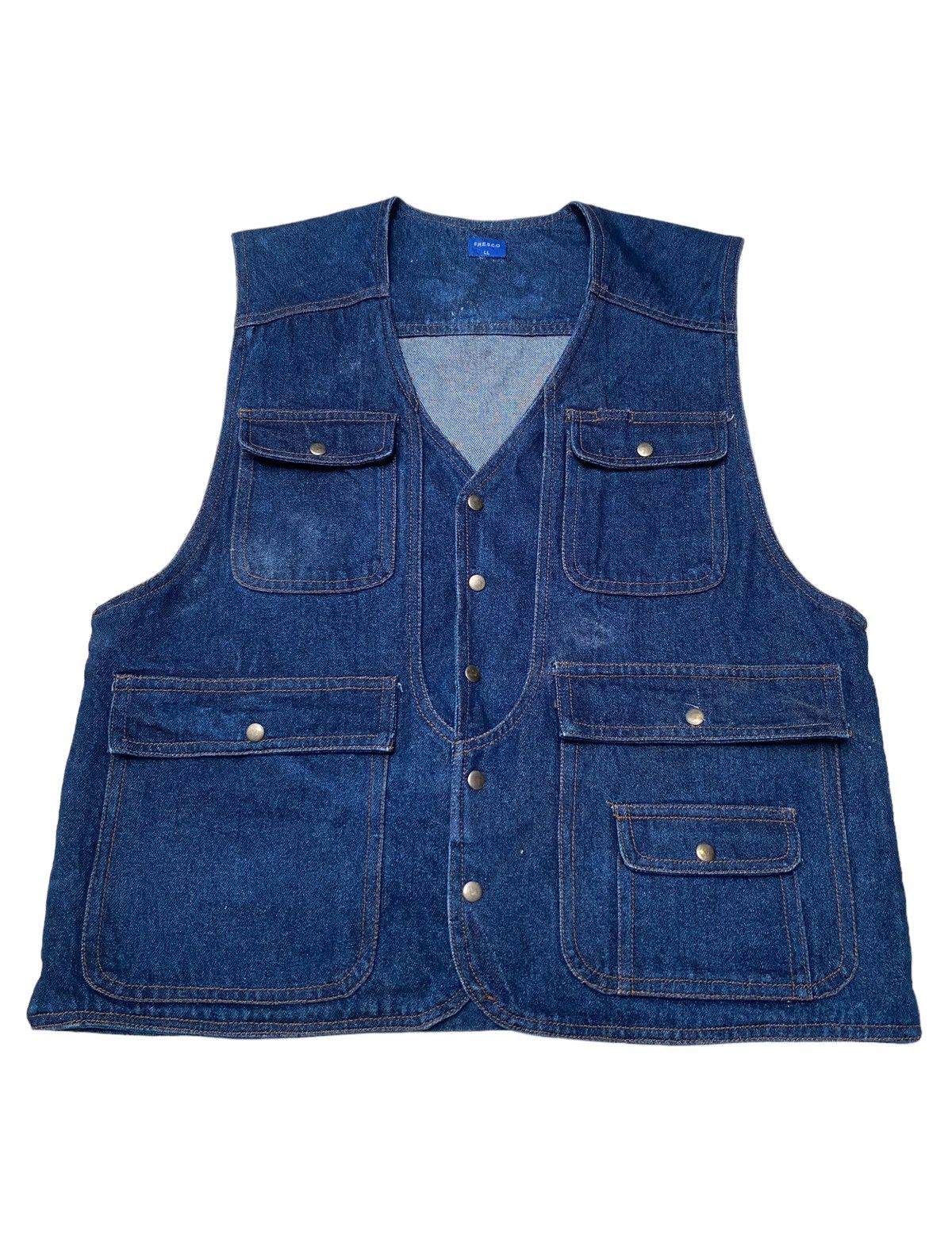 Designer × Japanese Brand × Vintage Vintage Japanese Brand Fresco Denim Vest 2000s Size US L / EU 52-54 / 3 - 3 Thumbnail