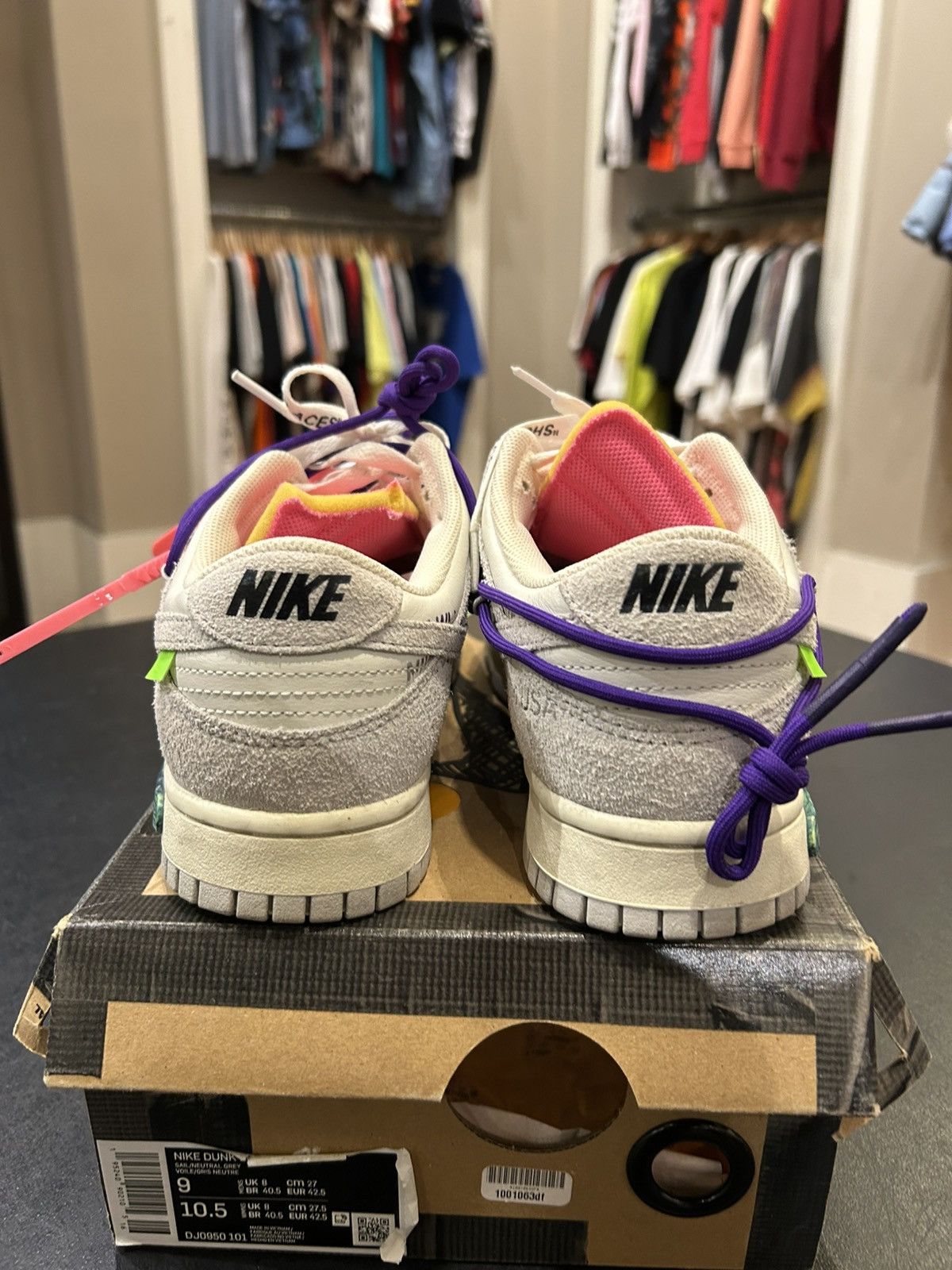Nike × Off-White Off-White X Nike Dunk Low ‘Lot 15’ Size US 9 / EU 42 - 3 Thumbnail