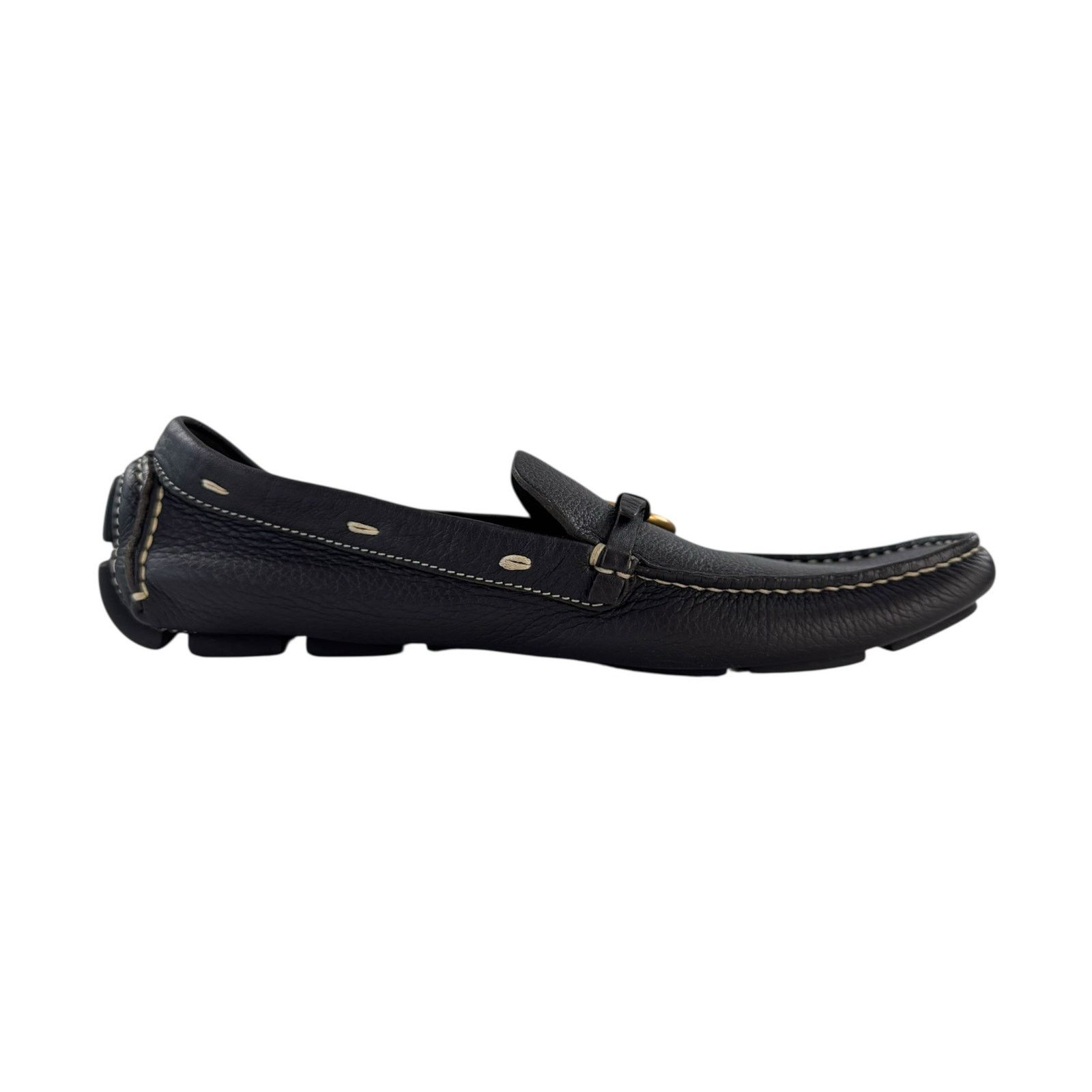 Prada Prada Brown Pebbled Leather Loafers Size US 8 / IT 38 - 5 Thumbnail