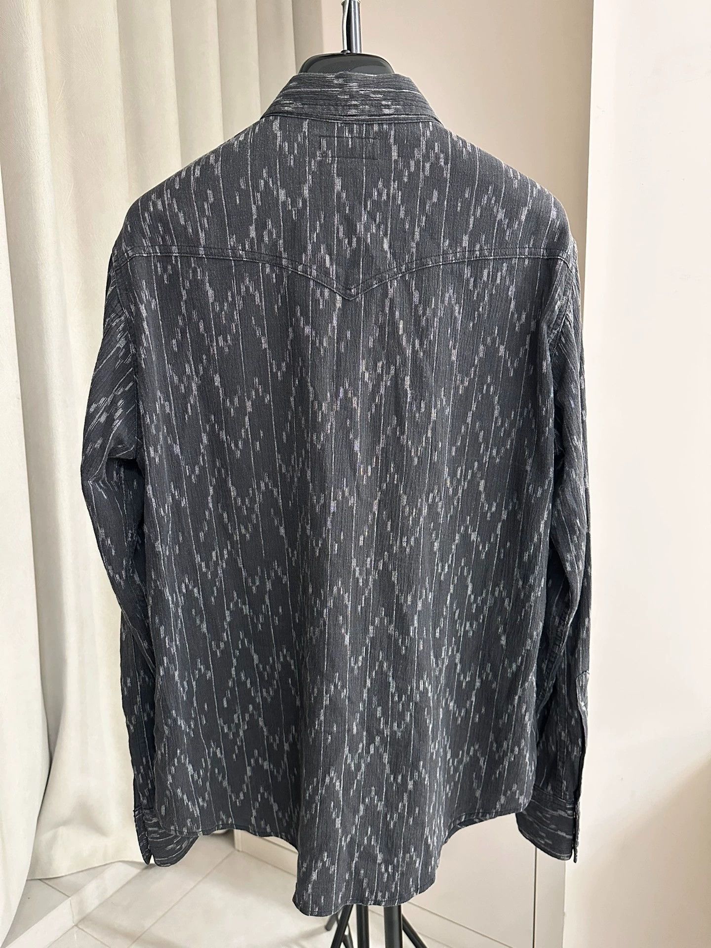 Saint Laurent Paris Saint Laurent Style Cat-Eye Button Irregular Striped Shirt, Size US L / EU 52-54 / 3 - 2 Thumbnail