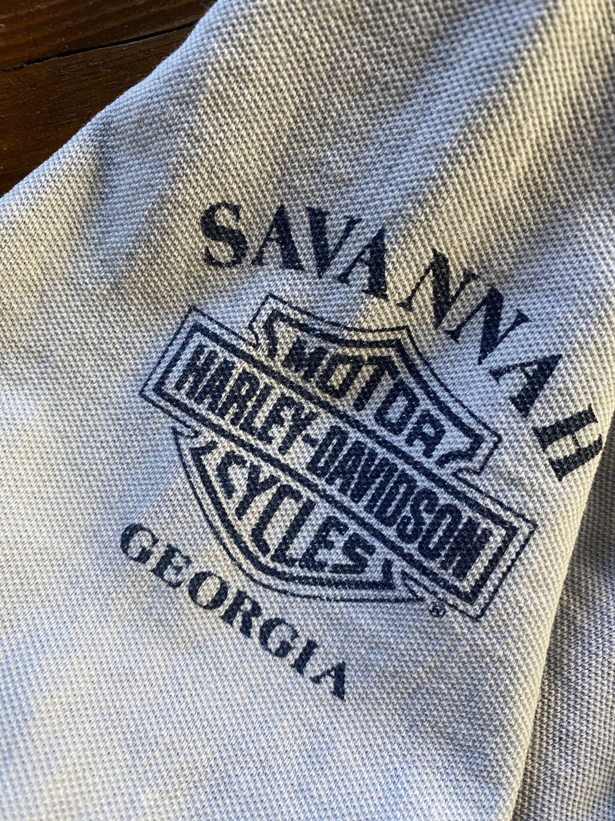 Harley Davidson × Vintage Vintage ‘96 Harley Davidson Savannah Georgia Blue Polo Size US XL / EU 56 / 4 - 7 Thumbnail