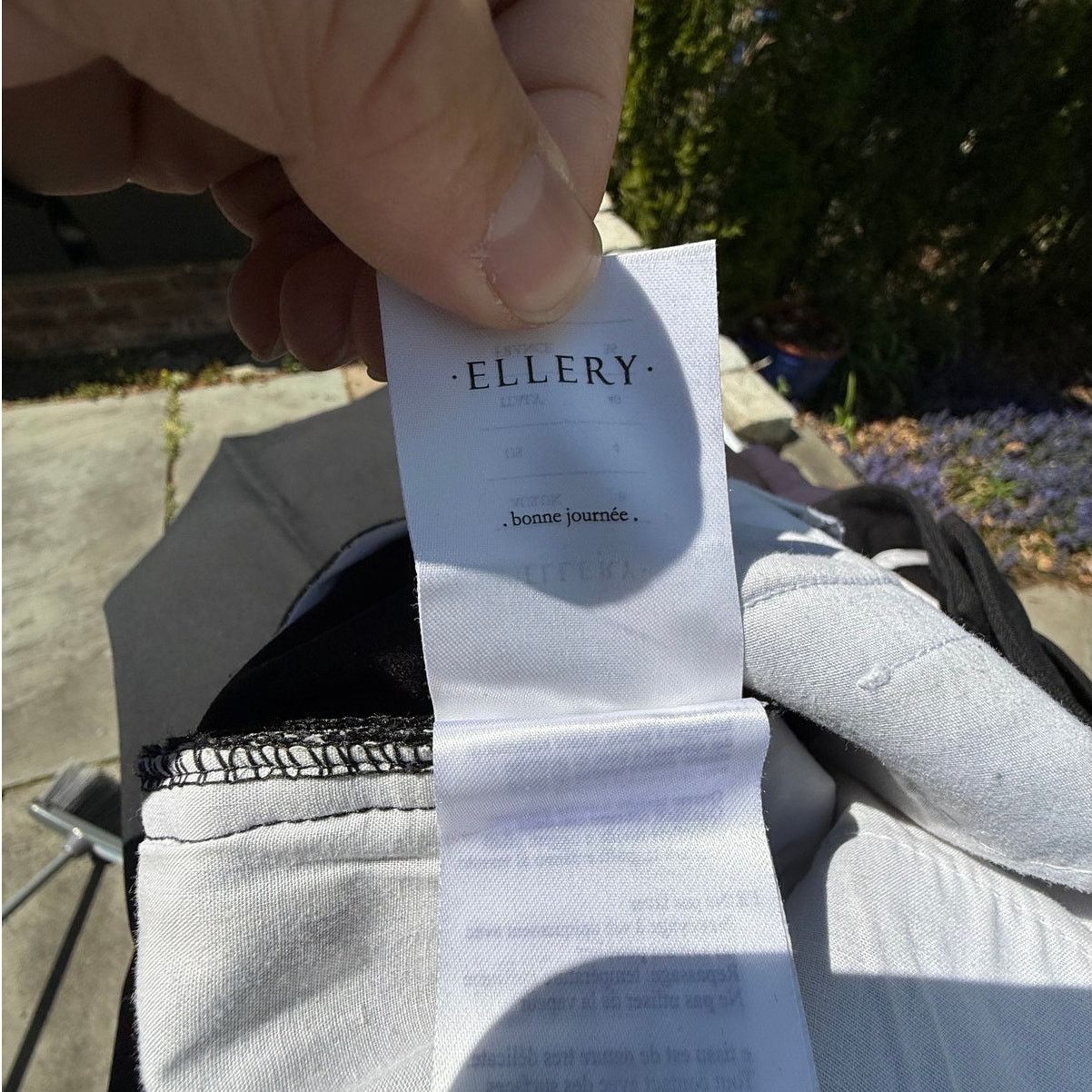 ELLERY Ellery Black Flared Trousers White Contrast Stitching Size 4 Size 27" / US 4 / IT 40 - 4 Thumbnail