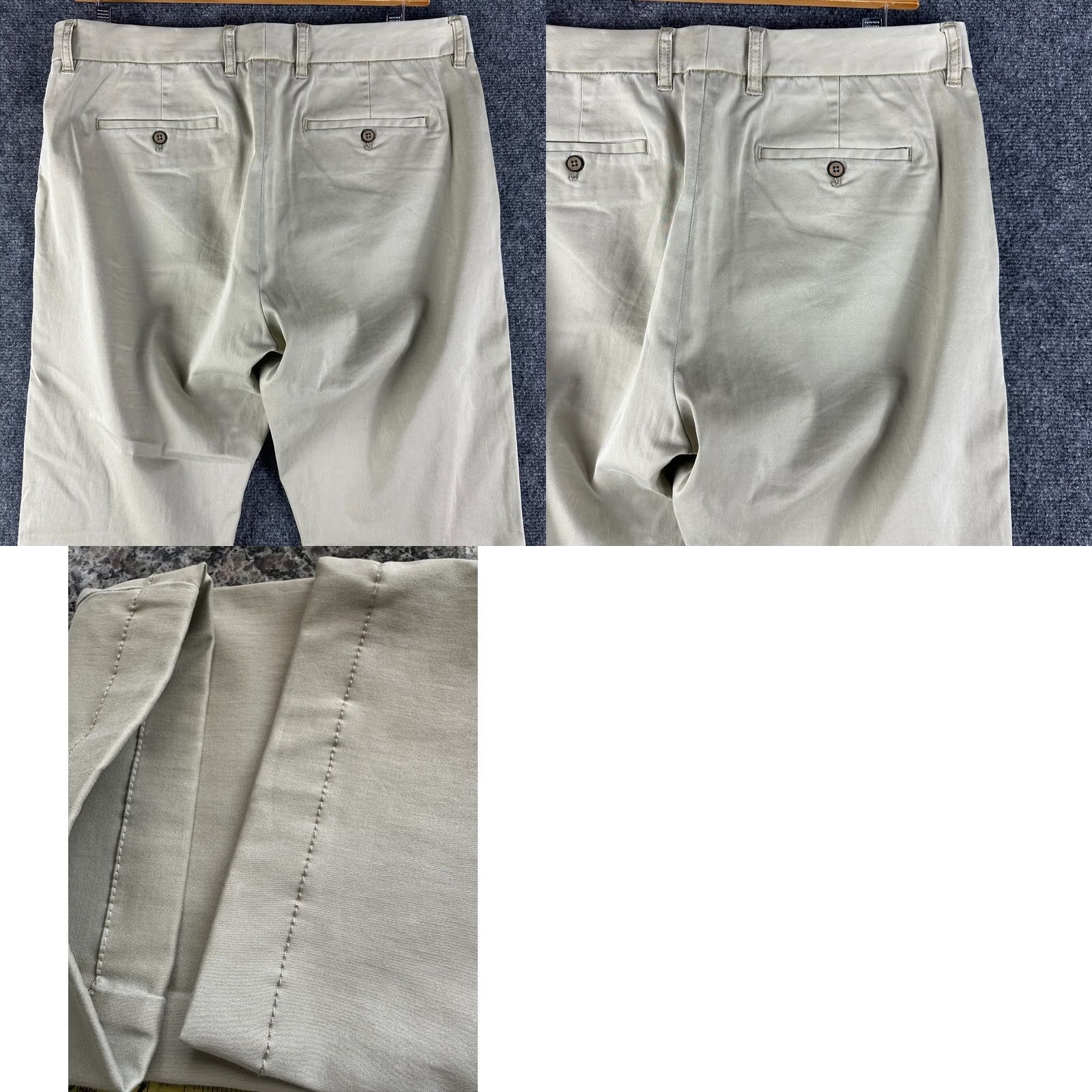Tommy Bahama Tommy Bahama Pants Mens 35 Straight Leg Beige Chino Cotton Stretch Pockets Belt Loops Flat Front Zip Front Size US 35 - 8 Thumbnail