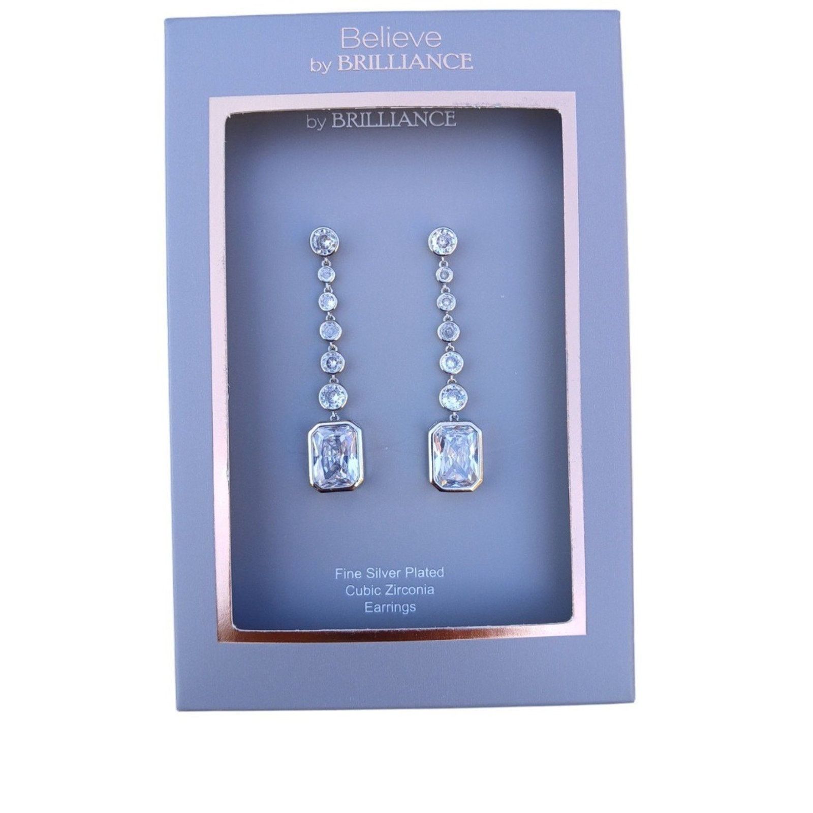 Other Believe by Brilliance Women's Fine Silver Plated CZ Drop Size ONE SIZE - 7 Thumbnail
