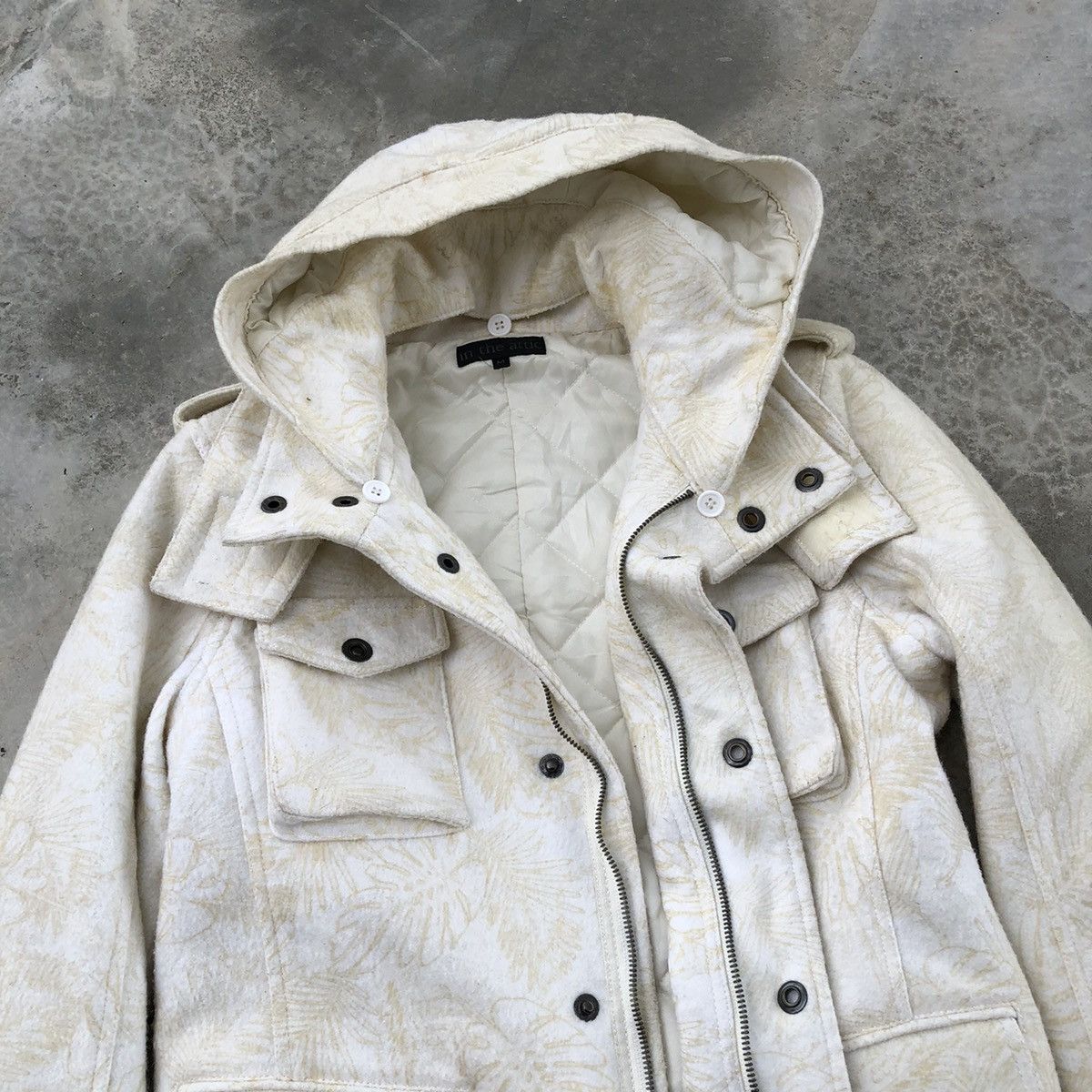 In The Attic IN THE ATTIC Rare Fullprint Design Wool Hooded Parka Jacket Size US M / EU 48-50 / 2 - 8 Thumbnail