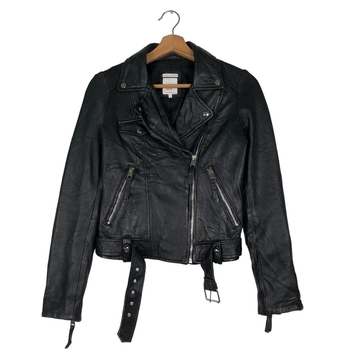 Japanese Brand 🔥Cropped Biker Leather Jacket Bondage Parachute Design Zara Size US S / EU 44-46 / 1 - 1 Thumbnail