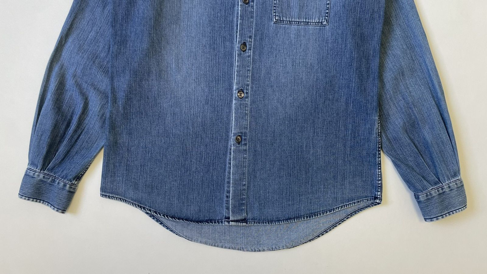 Helmut Lang 1998 Washed Blue Denim Military Shirt Size US M / EU 48-50 / 2 - 8 Thumbnail