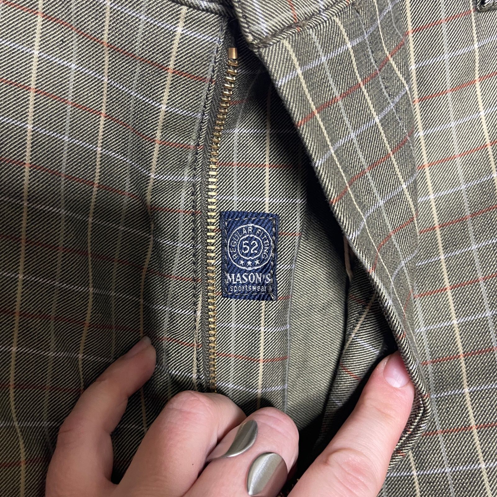 Mason's Mason’s Green plaid thick cotton chino pants IT 52 US 36x34 Size US 36 / EU 52 - 4 Thumbnail