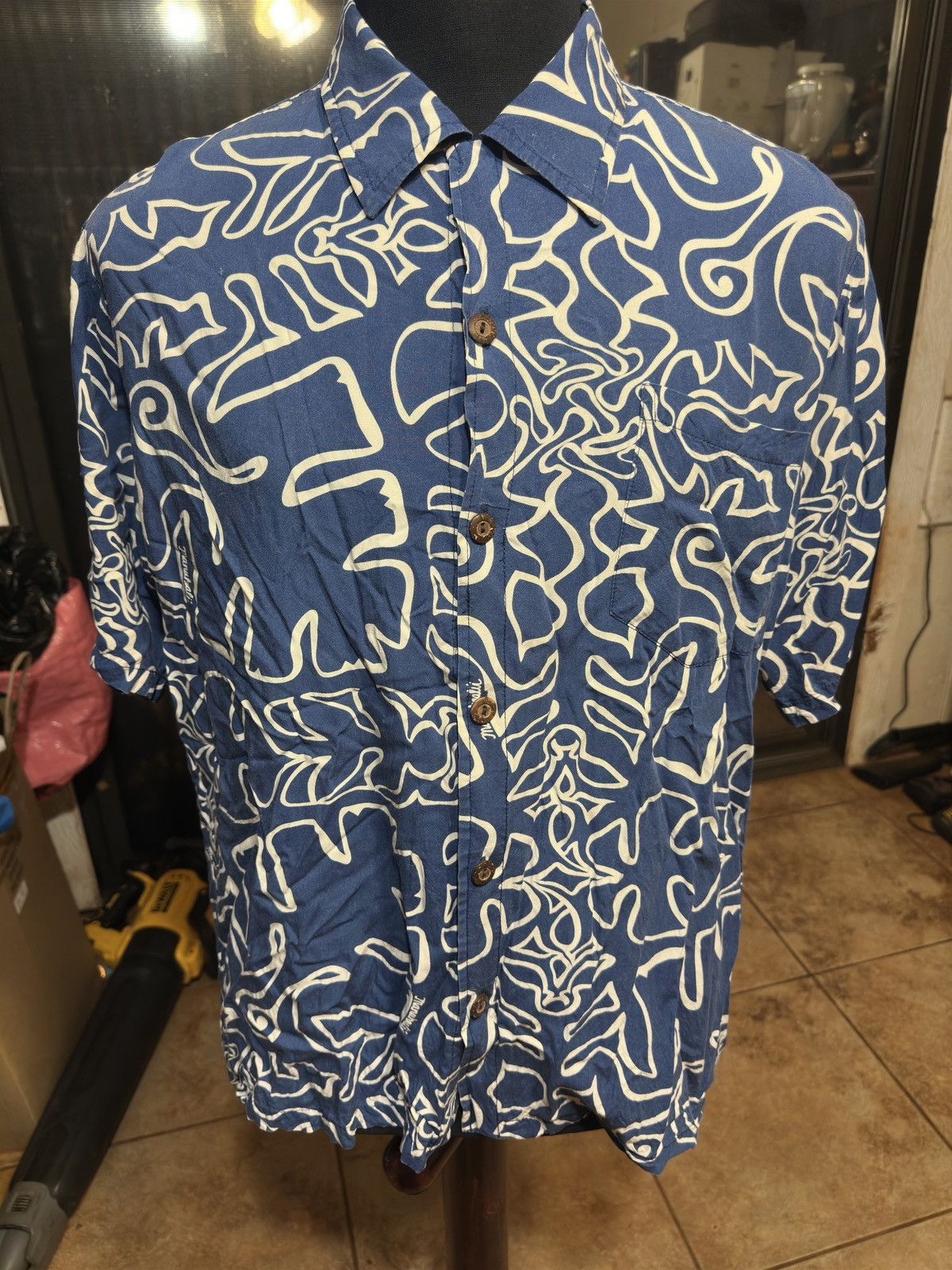 Other PreOwned Manuhealii Hawaiian Shirt Full Button Men's L Blue Size US L / EU 52-54 / 3 - 1 Thumbnail