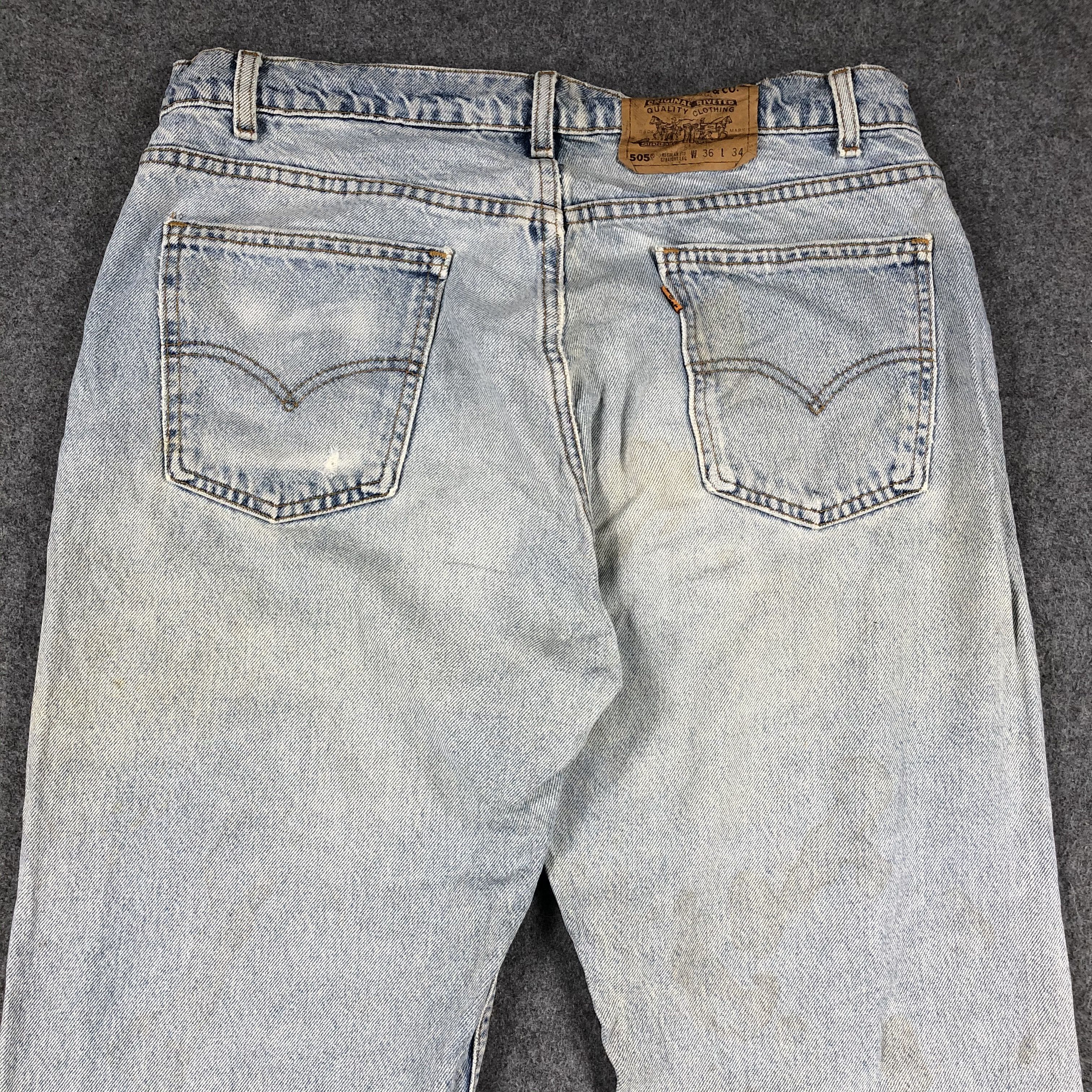 Levi's Vintage Levis Jeans 505 Orange Tab-JM639 Size US 35 - 7 Thumbnail