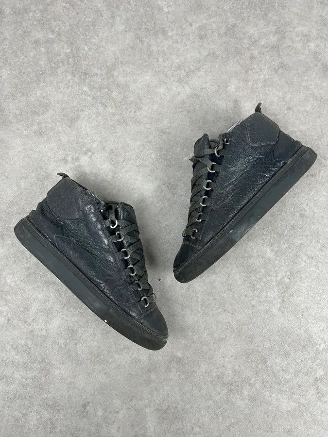 Balenciaga Balenciaga Arena Grey High Leather Sneakers Size US 8 / EU 41 - 5 Thumbnail