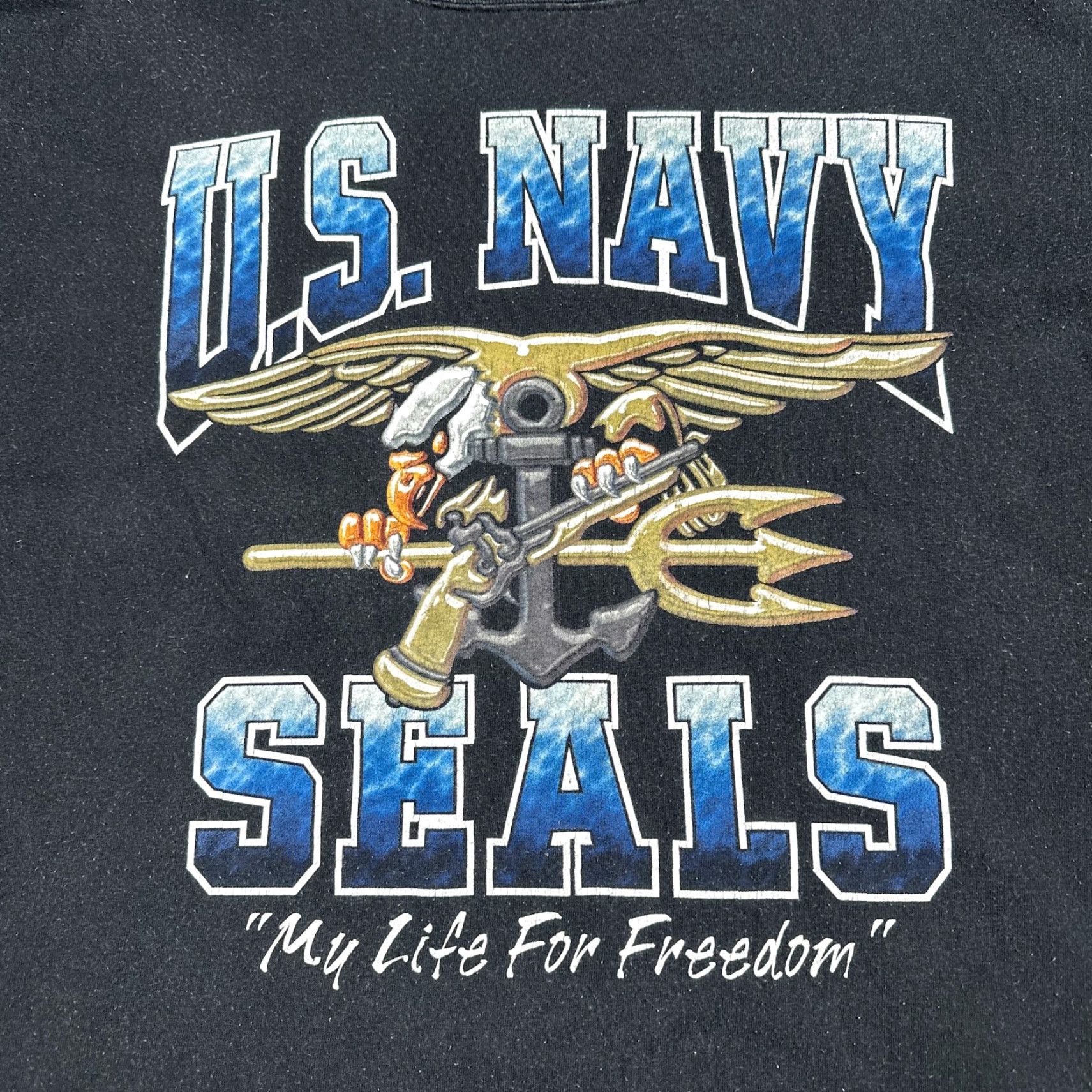 Propper VINTAGE PROPPER Navy Seals Shirt Graphic Print Adult XL Black Trident Military Mens Size US XL / EU 56 / 4 - 2 Thumbnail