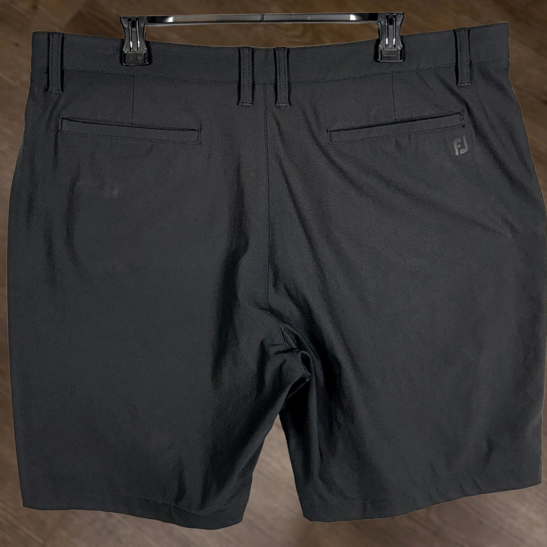 Footjoy FootJoy Shorts Mens 40 Black Chino Golf Performance Flat Front Athletic Logo Size US 40 / EU 56 - 1 Thumbnail