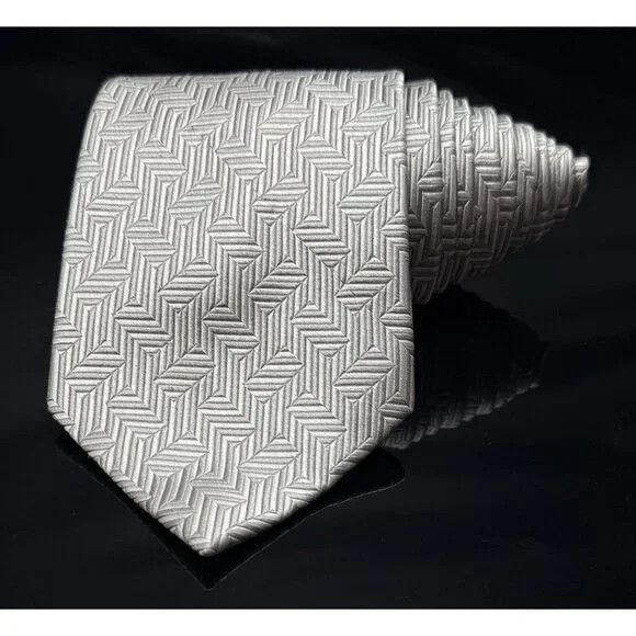 Donald Trump Donald J Trump Signature Collection Silver Power Tie 100% S Size ONE SIZE - 3 Thumbnail