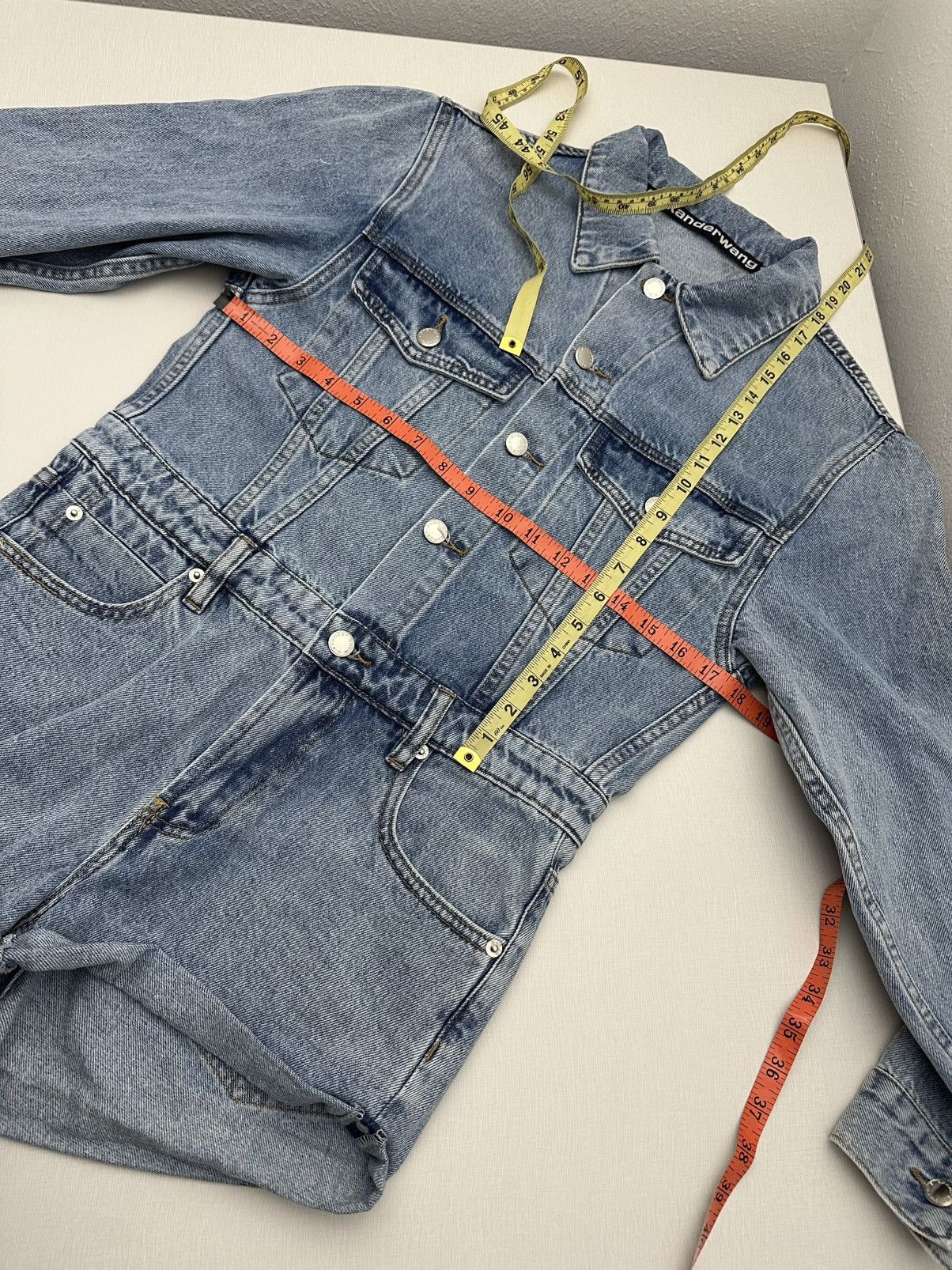 Alexander Wang Alexander Wang BITE Denim Romper High Rise Jumpsuit ButtonUp Size 32" / US 10 / IT 46 - 13 Thumbnail
