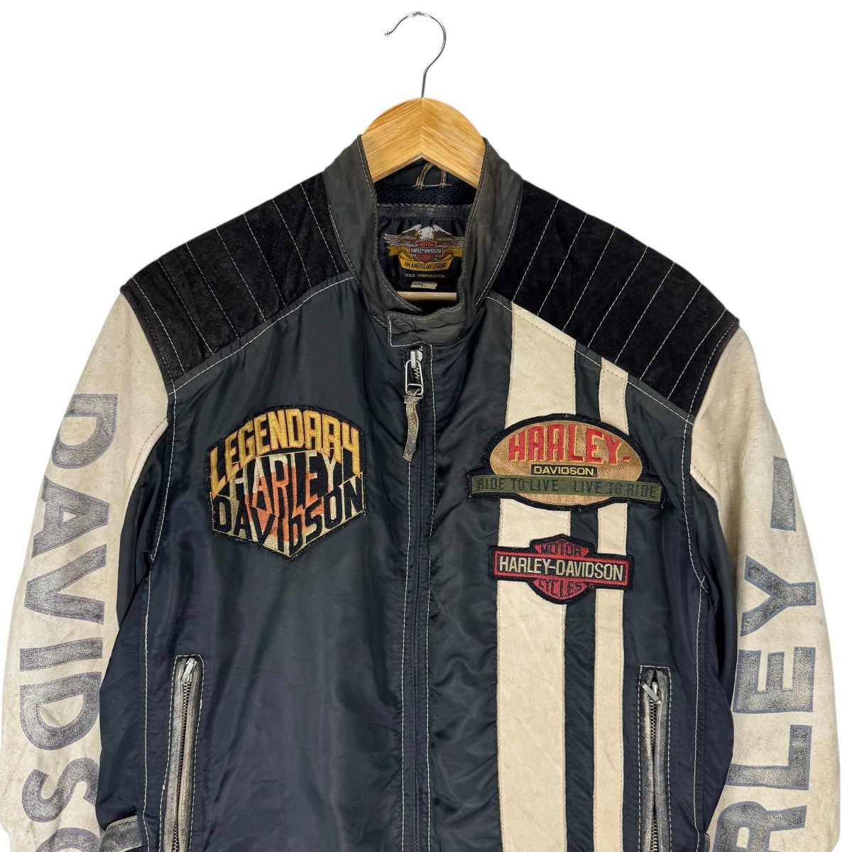 Harley Davidson ☀️HARLEY DAVIDSON BUKERS LEATHER PART JACKET Size US L / EU 52-54 / 3 - 2 Thumbnail