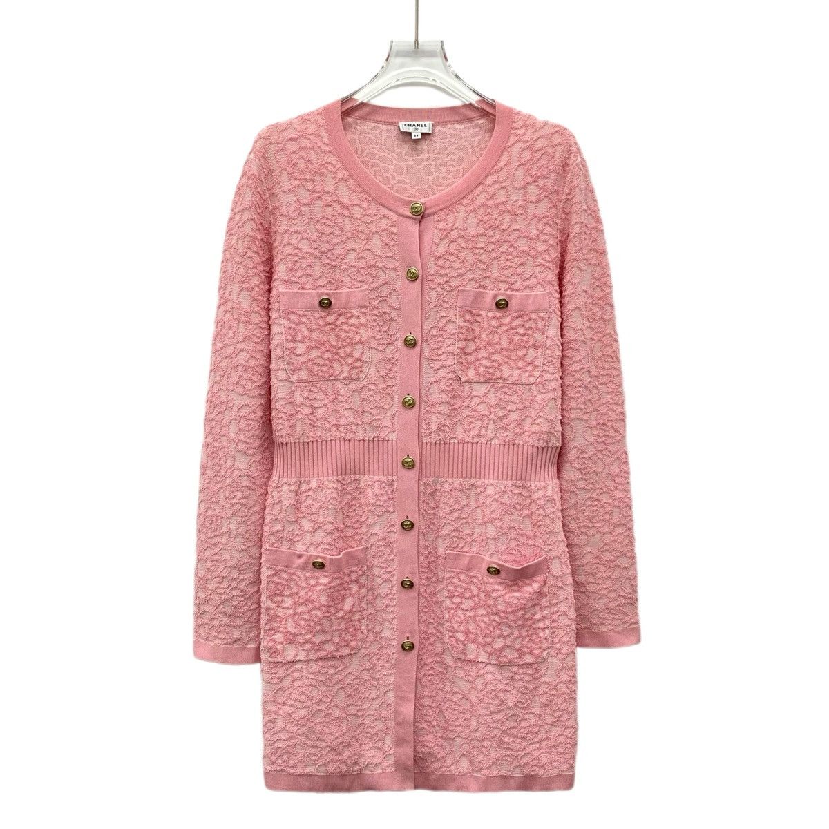 Chanel Chanel Pink Round Neck Long Sleeve Knitted Dress K26WX Size S / US 4 / IT 40 - 1 Thumbnail