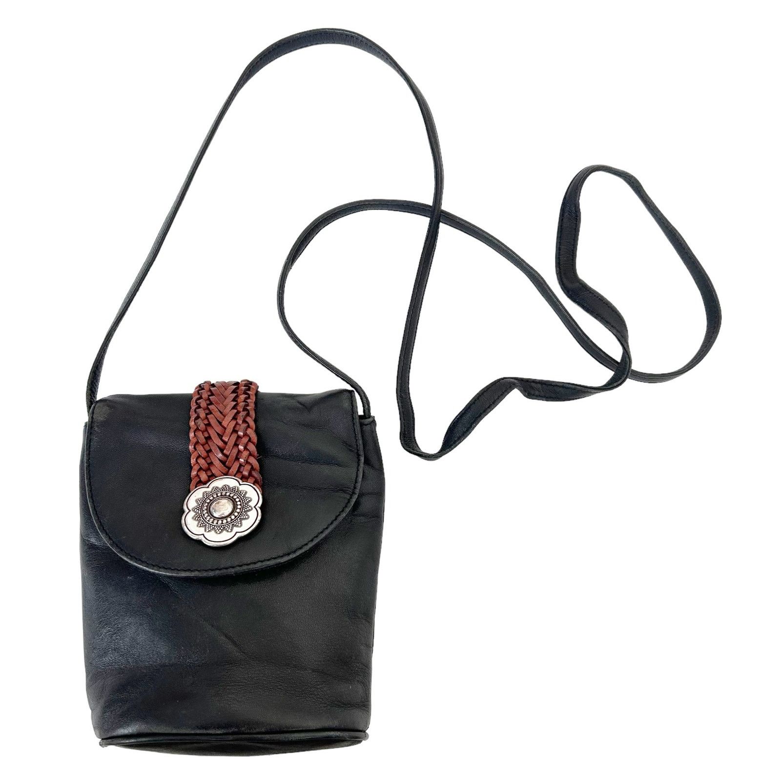 Brighton Brighton One World Black Leather Crossbody Bag Size ONE SIZE - 1 Thumbnail
