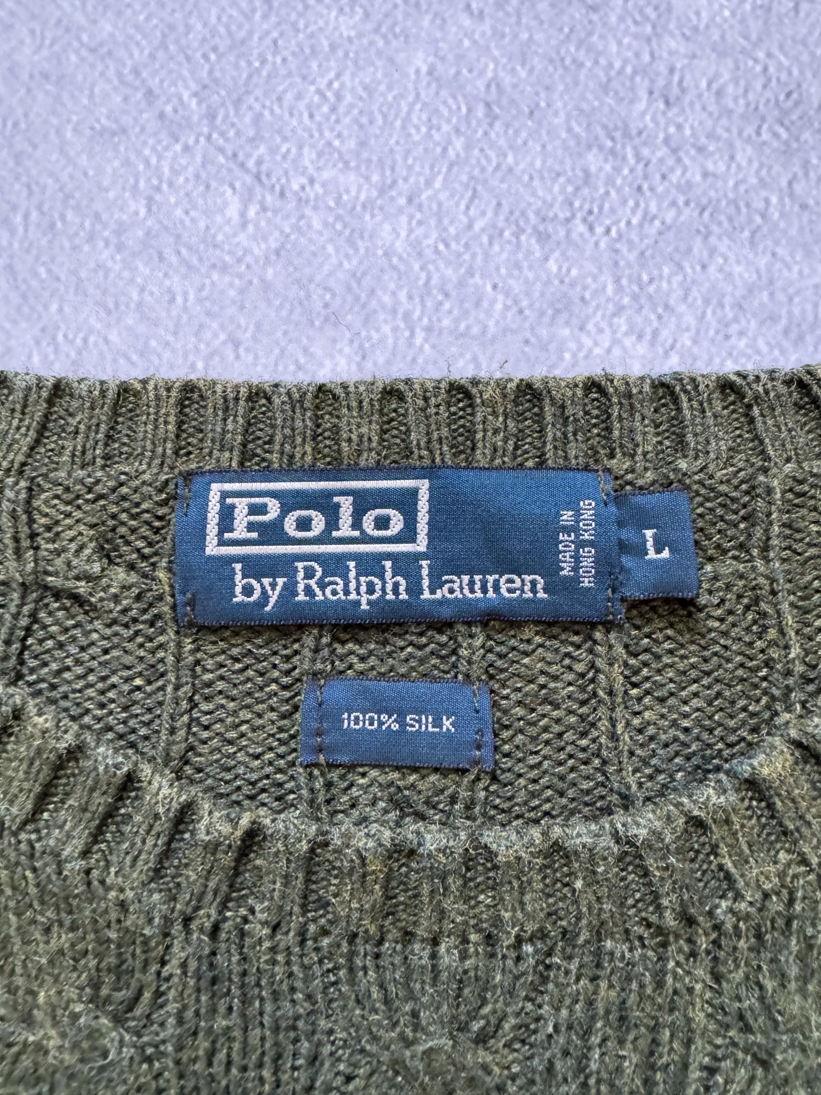 Polo Ralph Lauren Vintage 90s Polo Ralph Lauren Tussah Silk Cable Knit Sweater Size US L / EU 52-54 / 3 - 12 Thumbnail