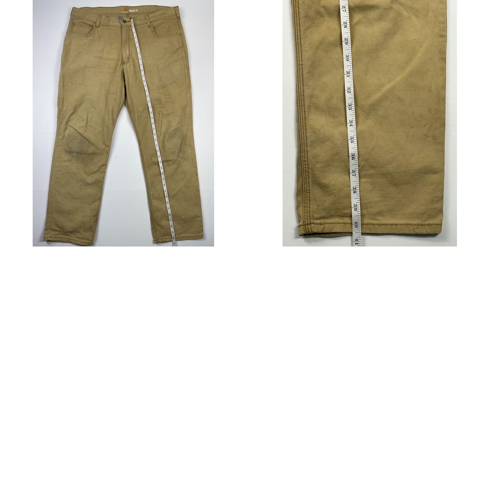 Carhartt Men\'s Relaxed Fit Canvas Work Pants 38x30 Brown 5-Pocket Classic