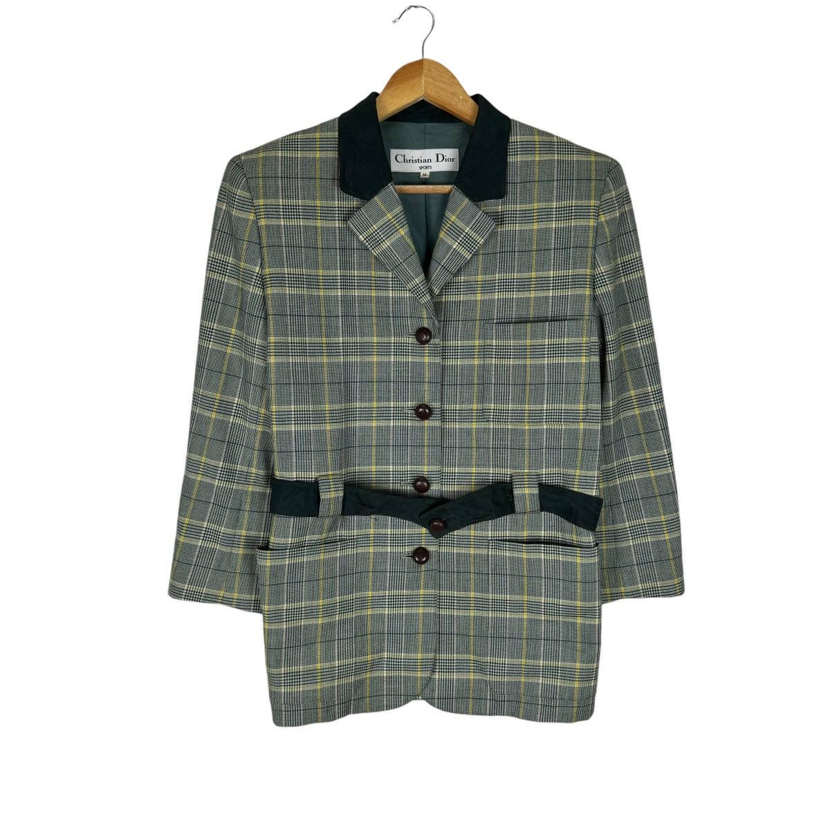 Christian Dior Monsieur ☀️CHRISTIAN DIOR PLAID TARTAN BELT JACKET Size M / US 6-8 / IT 42-44 - 1 Thumbnail