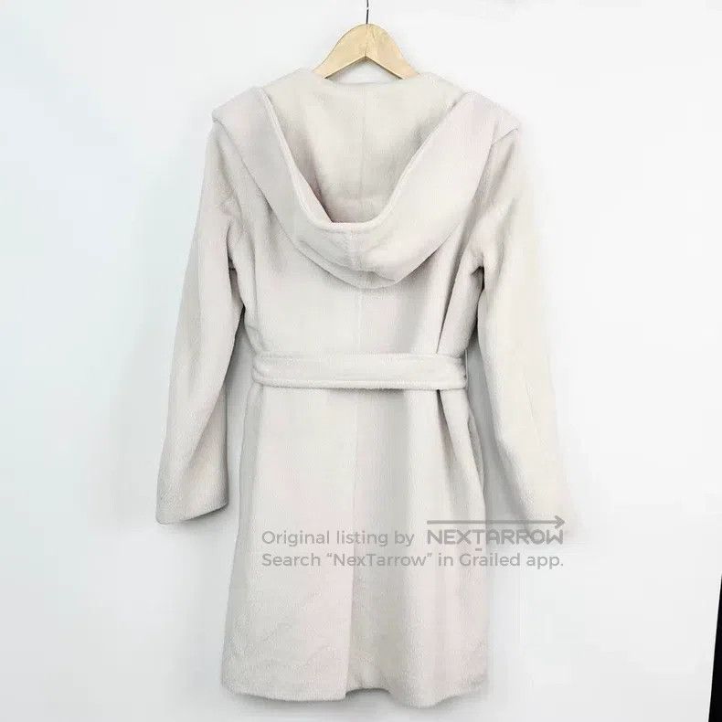 Max Mara Max Mara Main Line White Wool Hooded Bathrobe Coat Size L / US 10 / IT 46 - 2 Thumbnail