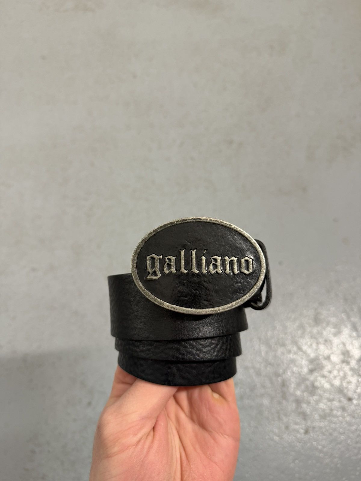 John Galliano Vintage 00s John Galliano Leather Buckle Logo Belt Size ONE SIZE - 1 Thumbnail