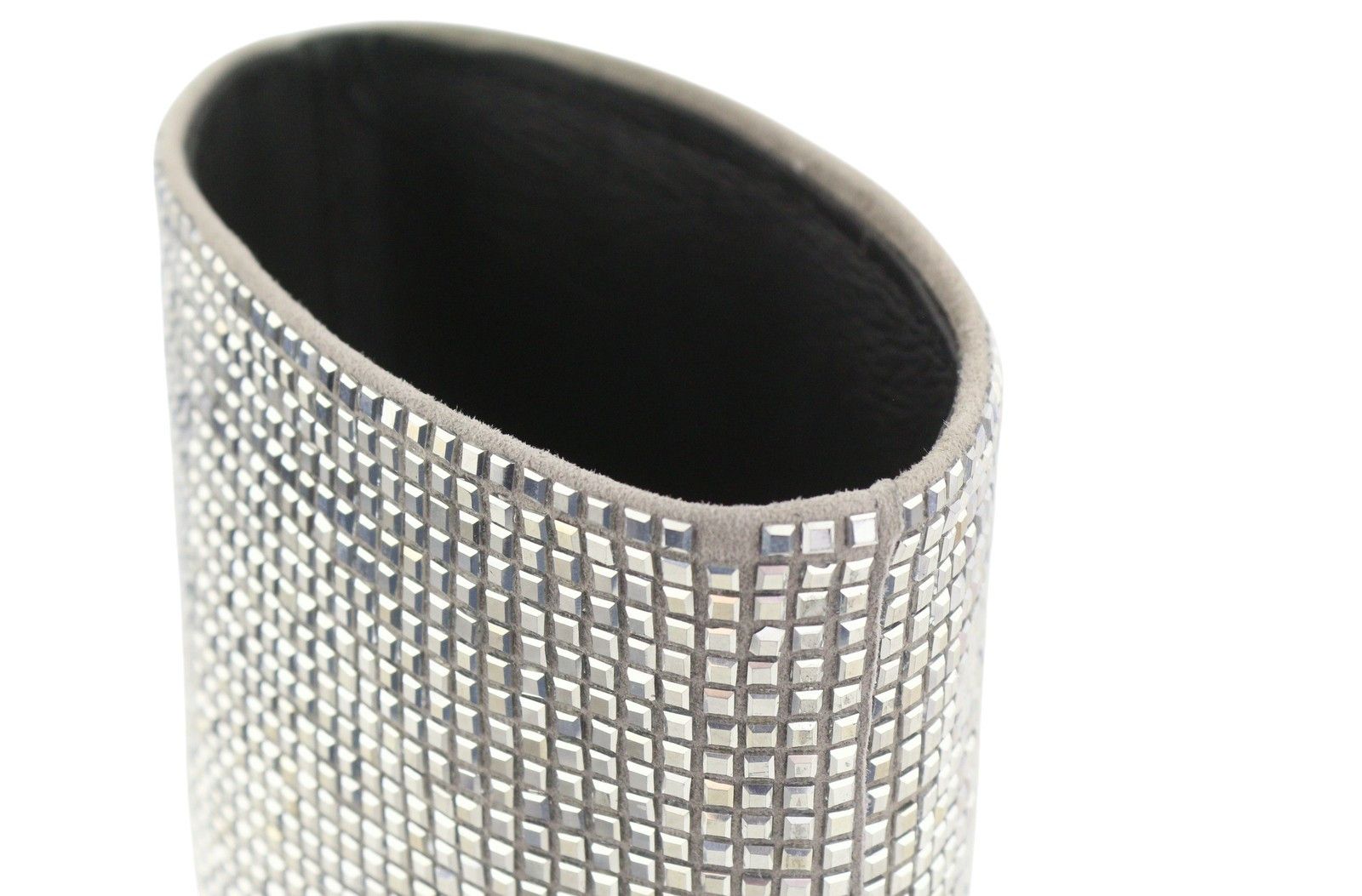 LOLA CRUZ KOILO EU36 Silver Suede Shiny Glitter Ankle 87544