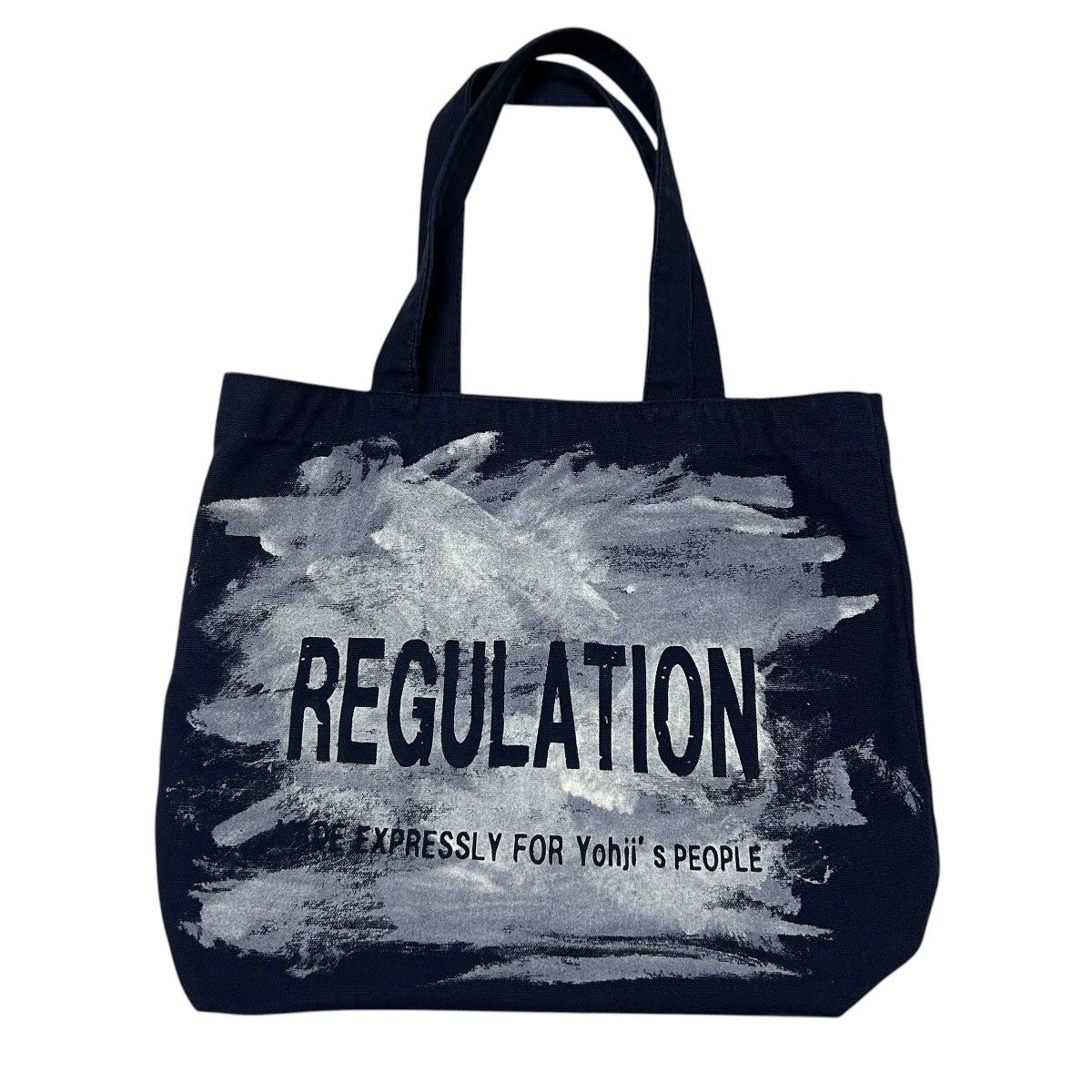 Yohji Yamamoto 729 Yohji Yamamoto bag tote navy cotton Paint design Size ONE SIZE - 4 Thumbnail