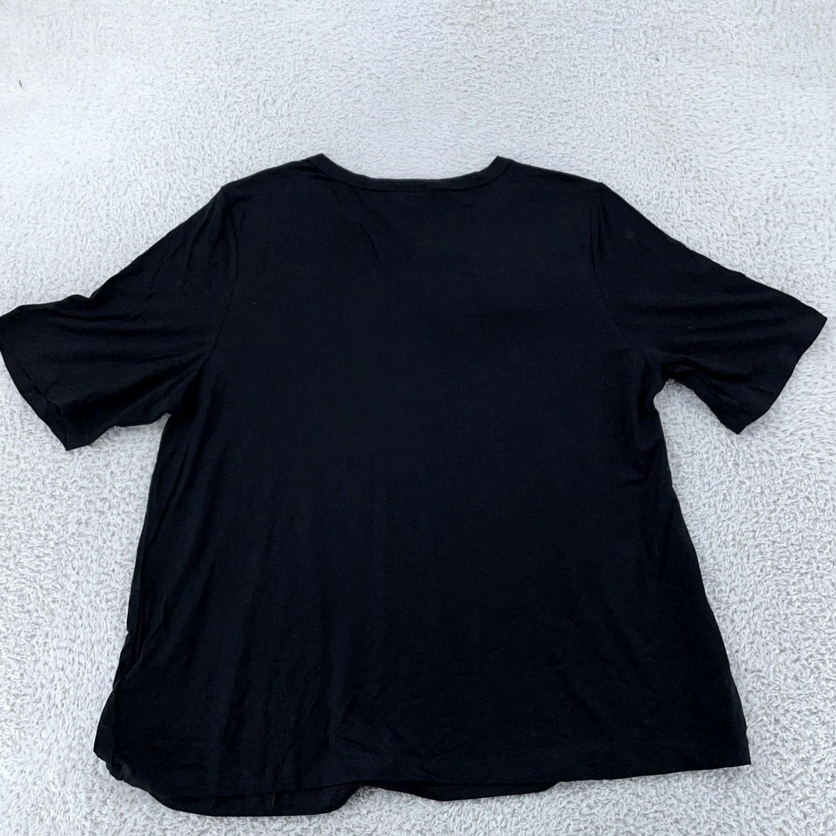 Vintage LuLaRoe Alli Shirt Womens XL Black Crewneck Short Sleeve Soft Rayon Spandex Tee Size XL / US 12-14 / IT 48-50 - 3 Thumbnail