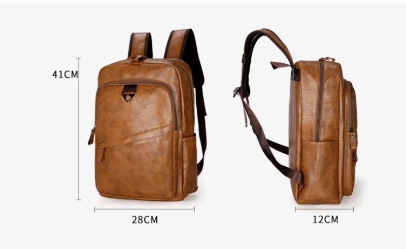 Other Laptop Bagpack PU Leather Schoolbag Size ONE SIZE - 9 Thumbnail