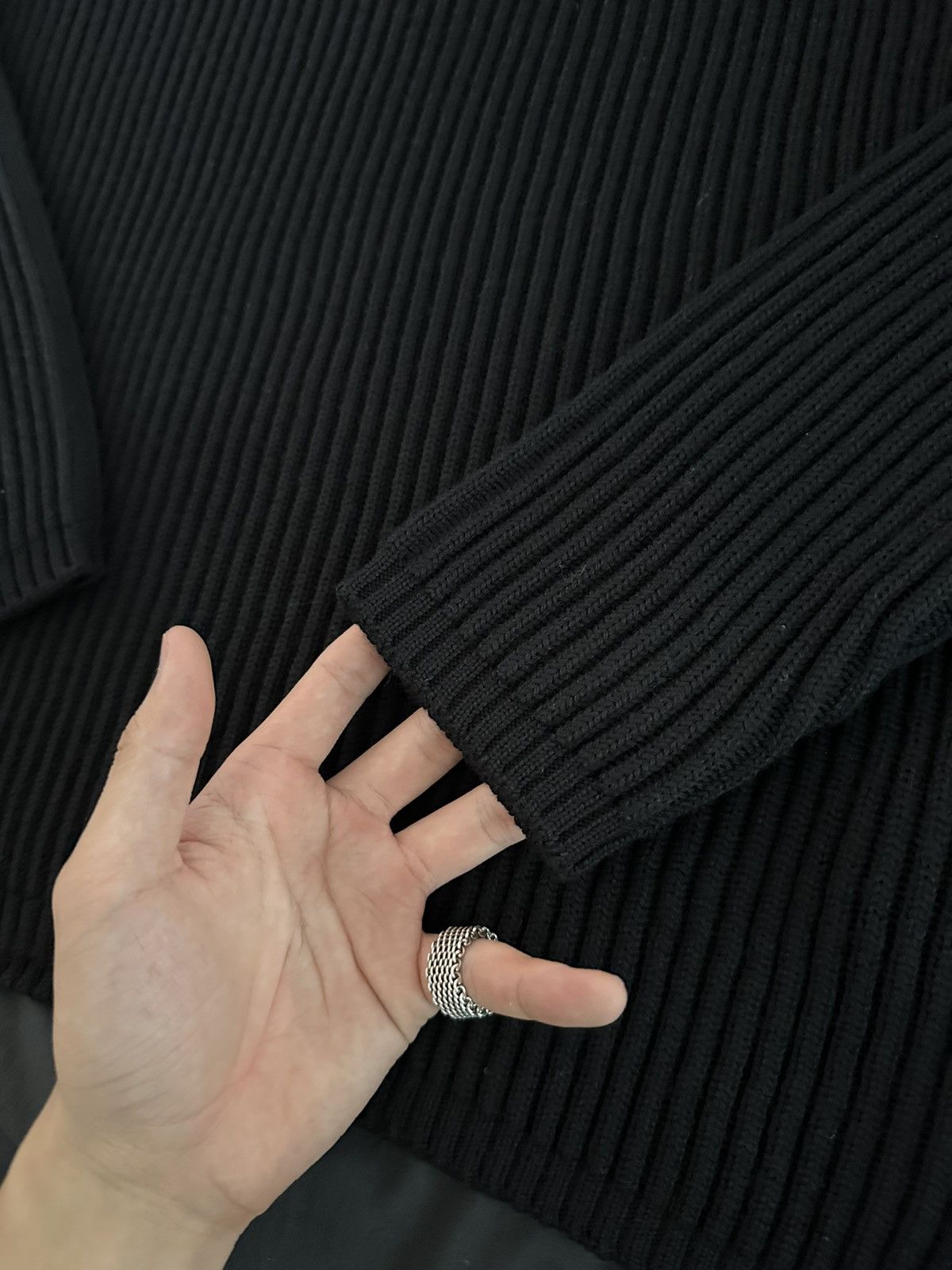 Stone Island Stone Island Black Wool Ribbed Sweater Size US M / EU 48-50 / 2 - 6 Thumbnail